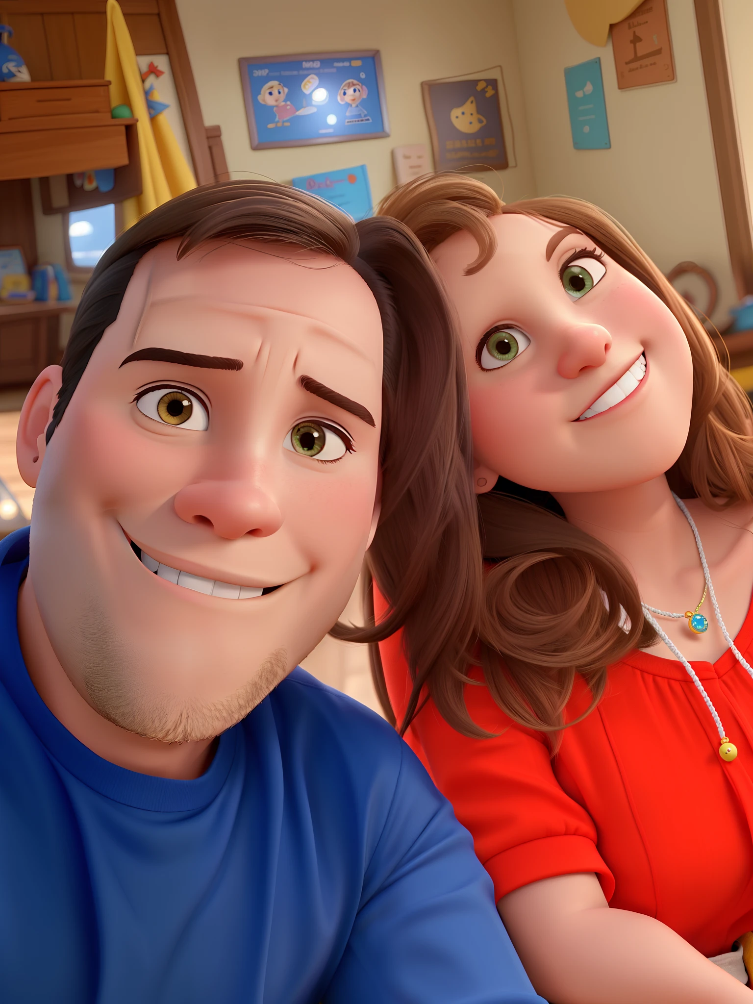 casal no estilo disney pixar, alta qualidade, melhor qualidade