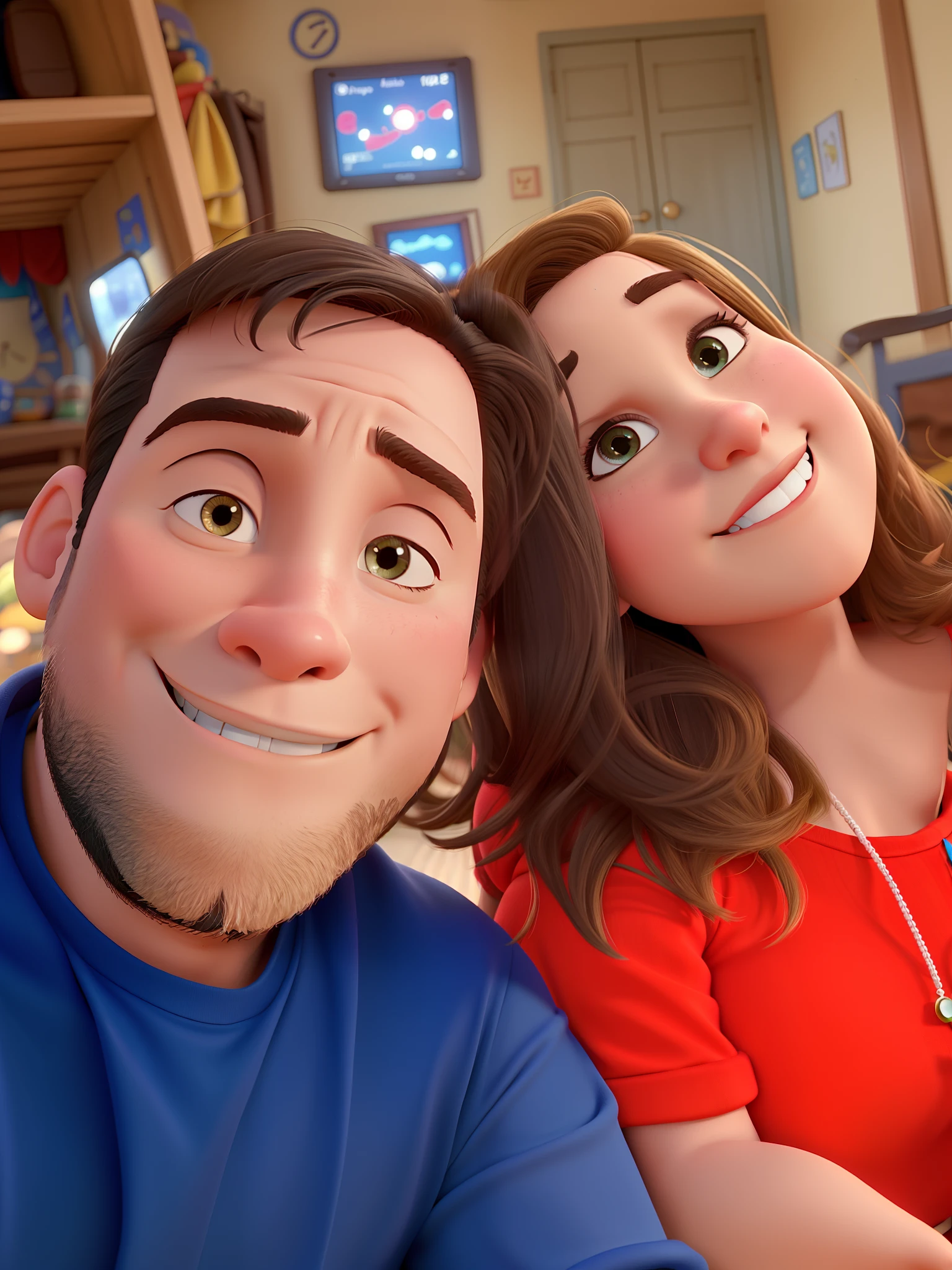 casal no estilo disney pixar, alta qualidade, melhor qualidade