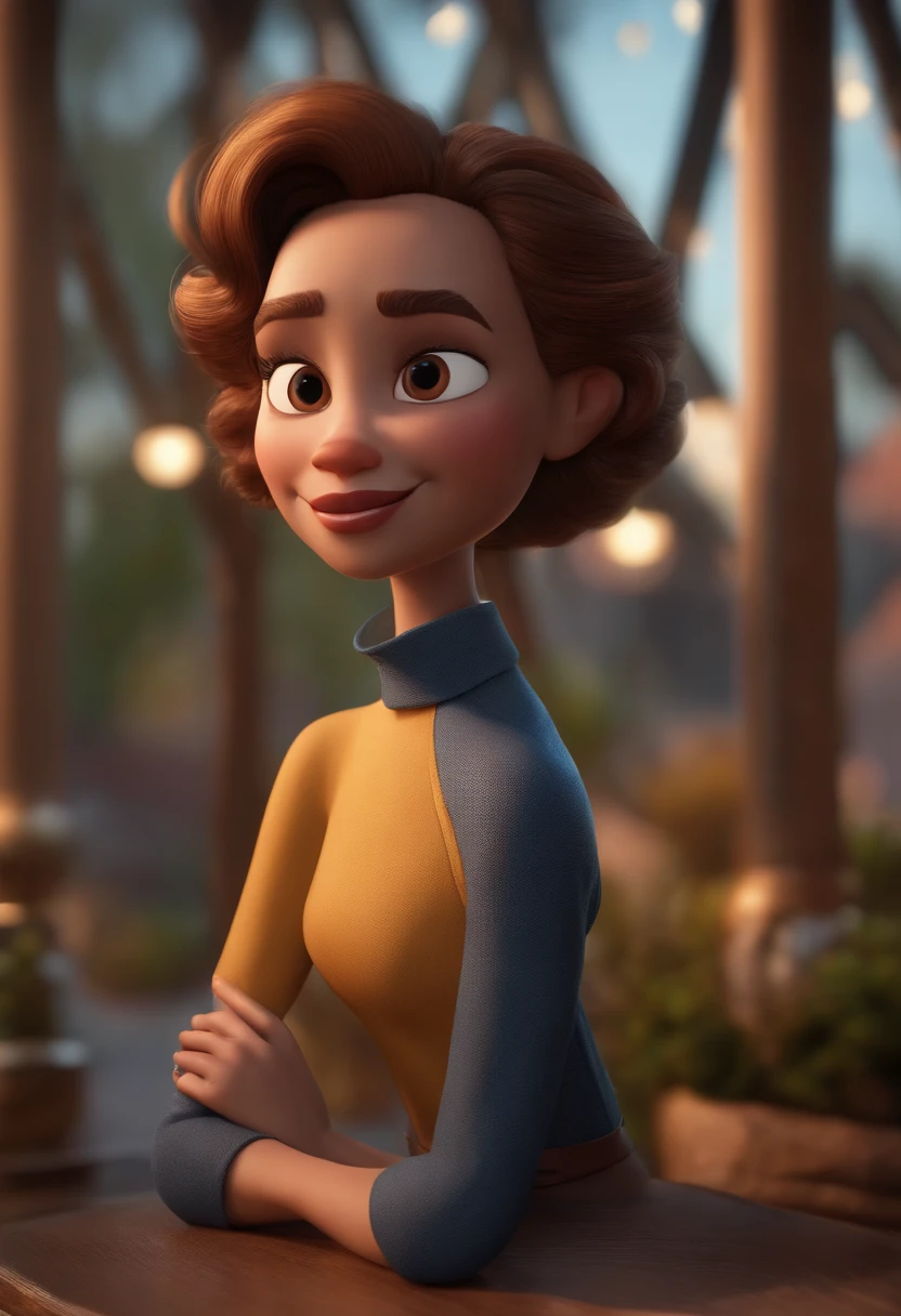 personagem dos desenhos animados de uma mulher com cabelos pretos, animation character, Caractere estilizado, animation style rendering, 3D estilizado, Arnold Maya render, 3 d render stylized, toon render keyshot, Personagem 3D, Personagem 3D, 3d rendering stylized, 3 d character render, personagem de desenho animado, Personagem de close up, Pose de personagem,  (Estilo Pixar) (master part:1.2) (Bokeh) (best quality) (pele detalhada) (textura detalhada) (8k) (argila) (Cinematic lighting) (foco nítido