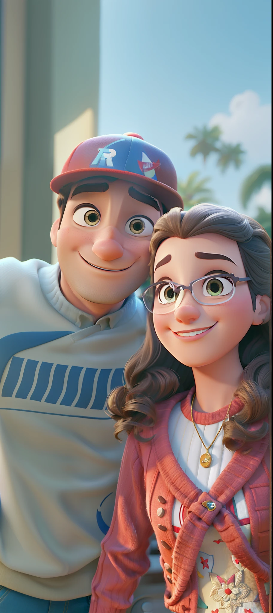 casal homem e mulher no estilo Disney Pixar, alta qualidade, melhor qualidade
