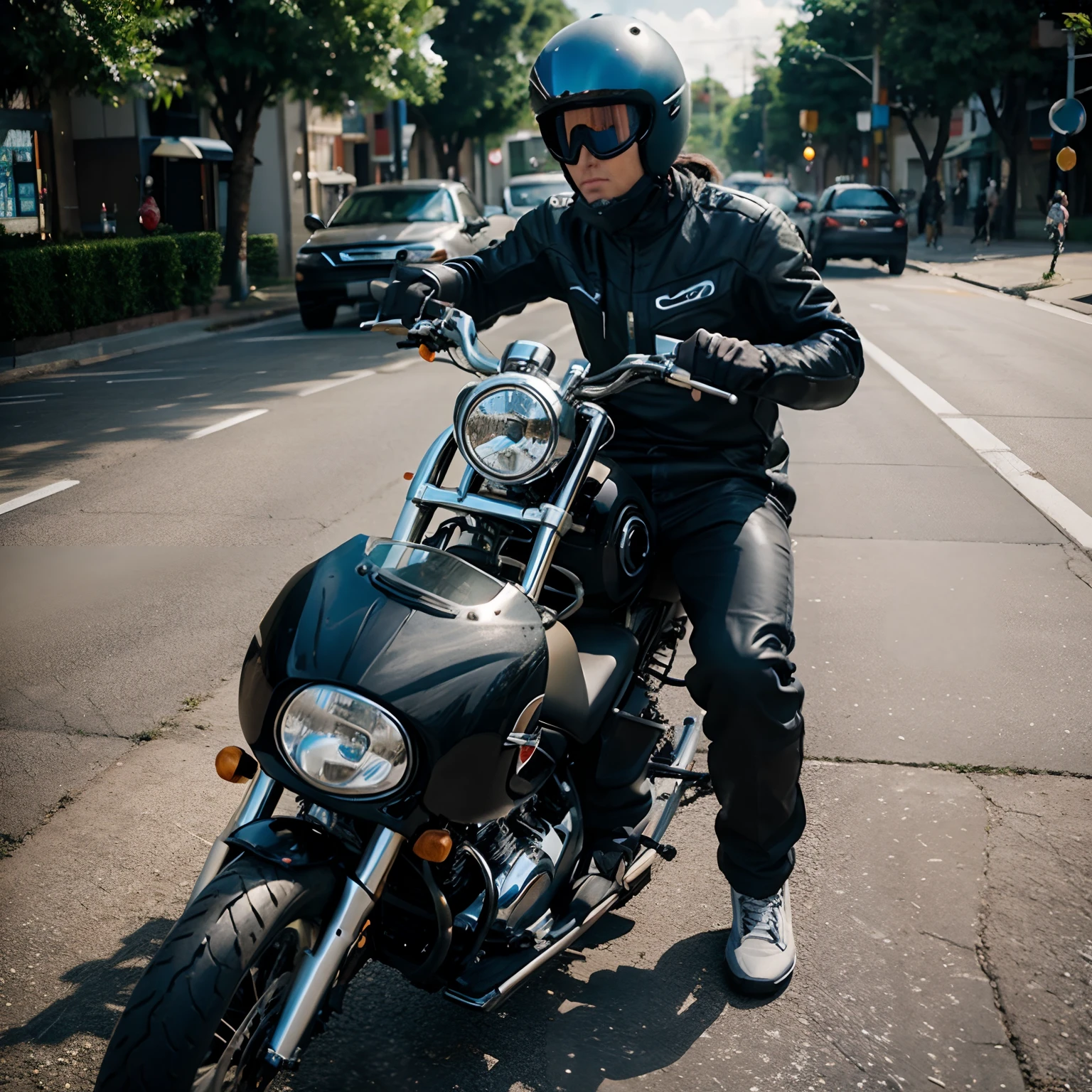 Crie um motociclista estilo @pixar