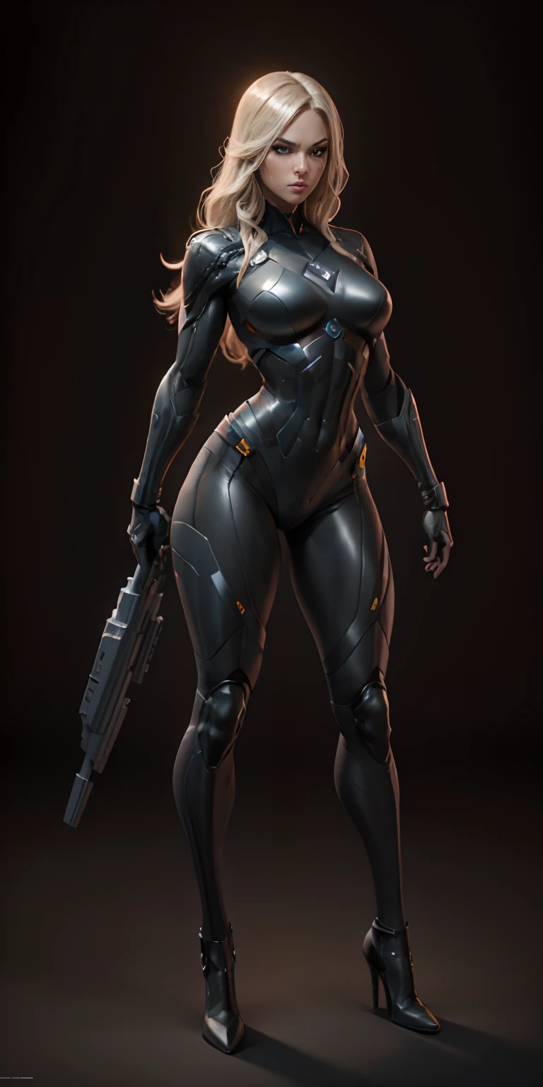 Black Canary from DC, frontal, full-length, looking at the camera, facing the audience, standing pose, simple background, three-dimensional light, detailed full-body concept, sleek digital concept art, beautiful full-body concept art, art trend, full-length CGsociety,