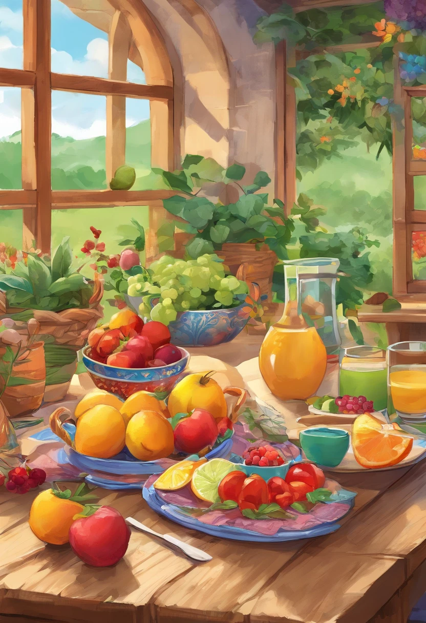 Delicious and Nutritious Low-Calorie Breakfast Recipes, A Collection of Healthy and Tasty Breakfast Recipes, A calorie-conscious morning meal menu, Low-calorie breakfast options that are delicious and nutritious, Nutrient-Dense Breakfast Ideas for Calorie Watchers

The Kitchen, banhado em suave luz matinal, A cozy breakfast nook with a rustic wooden table, A serene rural setting with rolling hills and blooming wildflowers, An inviting kitchen space adorned with fresh fruit and colorful dishes, A tranquil garden scene with chirping birds and a gentle breeze

A sense of warmth and comfort envelops the scene, A feeling of anticipation and satisfaction as breakfast is prepared, A serene and peaceful atmosphere conducive to mindful eating, The climate of healthy eating and well-being, A cheerful and optimistic environment that promotes a healthy start to the day

Photography with a DSLR camera, usando uma abertura ampla para uma profundidade de campo rasa, Pintura com aquarelas sobre papel texturizado, capturando as cores vibrantes de frutas e vegetais, Digital illustration with a focus on intricate details and vibrant colors, Rendering with 3D modeling software, emphasizing realistic textures and lighting, Woodburn Art on a Rustic Wooden Canvas, Showing Natural Grain and Patterns --AR 3:2 --V 4
