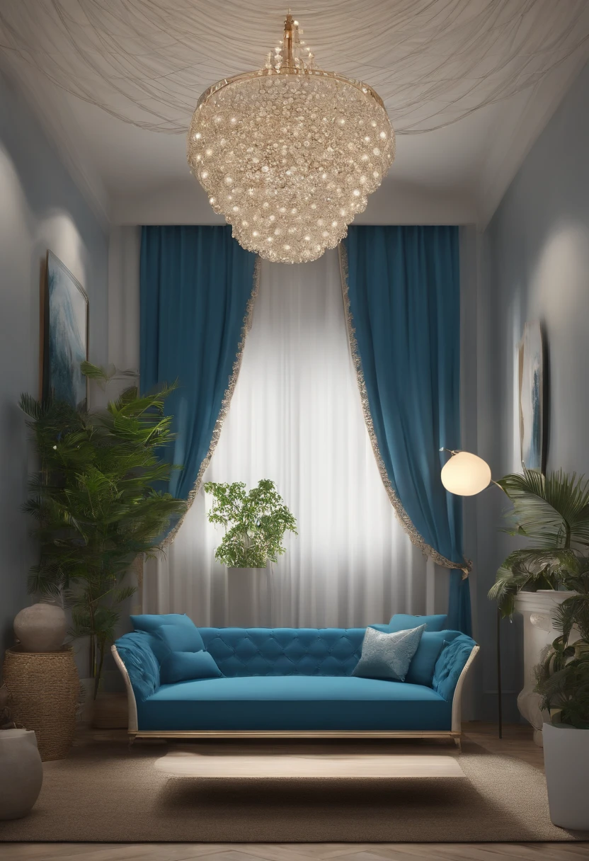 (master part, best quality: 1.2), (Altas: 1.1), (extremely high quality), (senhor's trabalho), Visualizador voltado, Dynamic angle, heaven, Cloud, (1loli, foco solo: 1.4), fofo, enfeite, (jewelries: 0.75), (corar: 0.9), (cinta: 0 .9), barefoot, Sala de estar, sofa, janela, Cortinas, luz solar fraca, vasos de plantas, mesa, cupboard, estante, lamplight, Ahoge, (xale, cabelos longos, cabelos cor de rubi, cabelo interno azul, cabelos brilhantes, pele brilhante: 1.1),