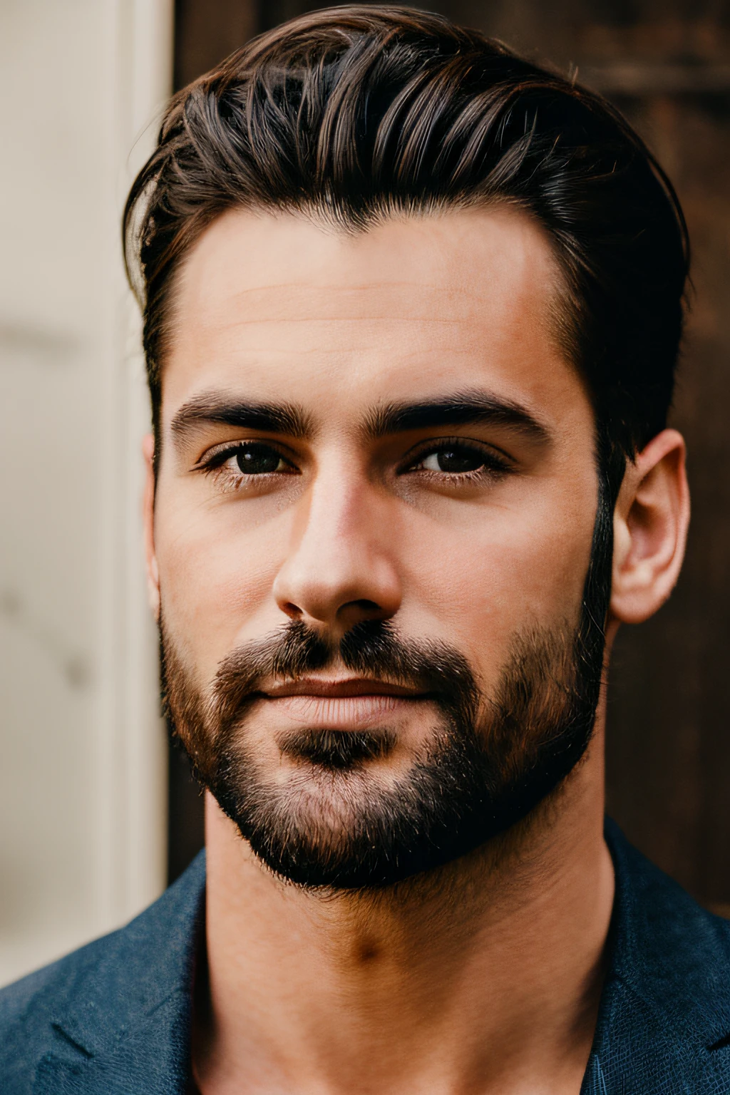 handsome brunette man late 30s headshot
