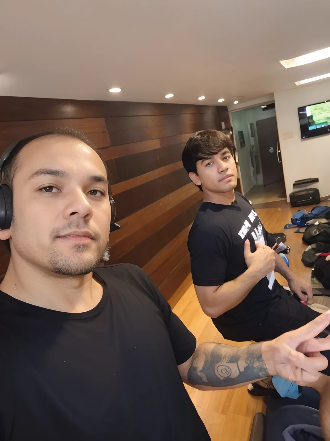 Pai e filho treinando