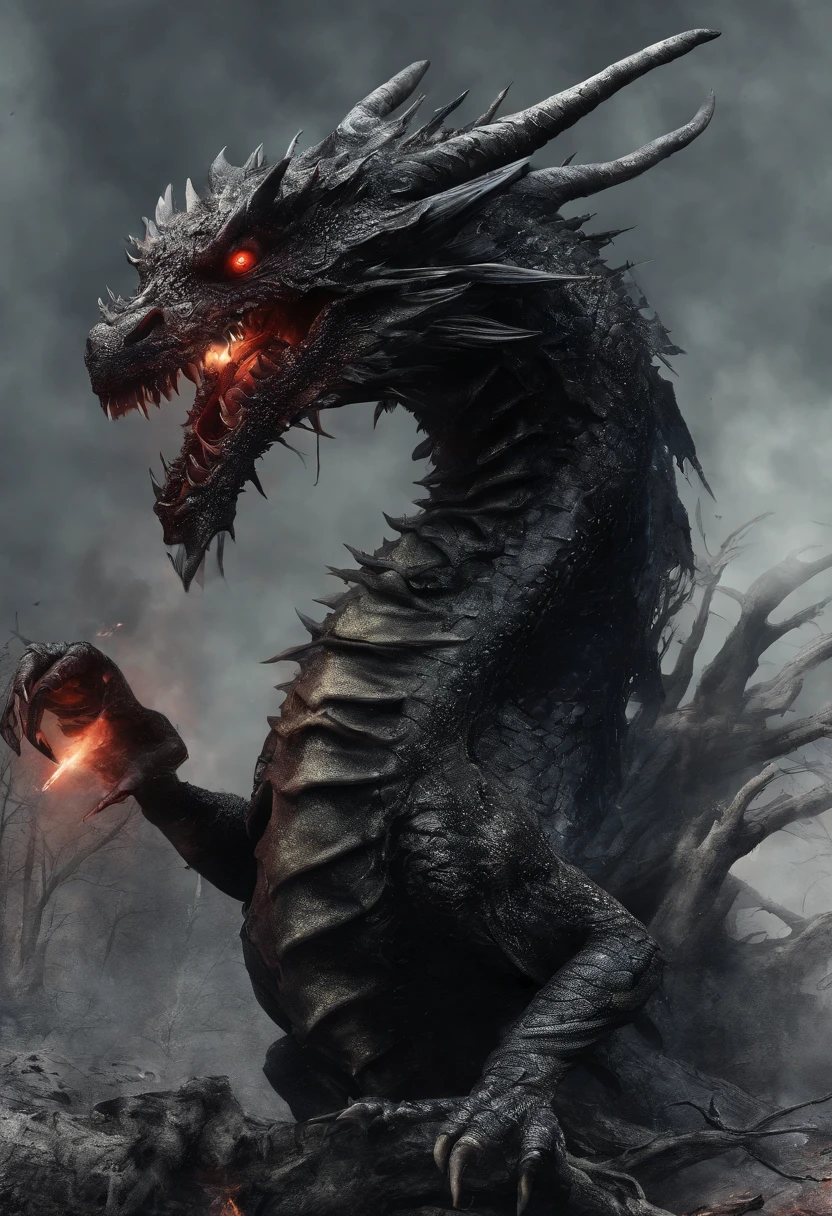 (Dragon Sky Dorado) CU (piercing red eyes),Close-up let go (Blood and fire) Through the nose,Chest scales,high high quality,8K,Many details,Fire lettuce,Alas,4 legs,Spotted claws,golds,dangers,fires,dentes pontiagudos,big dragon,immensity,threatening,imponent,Blue scales