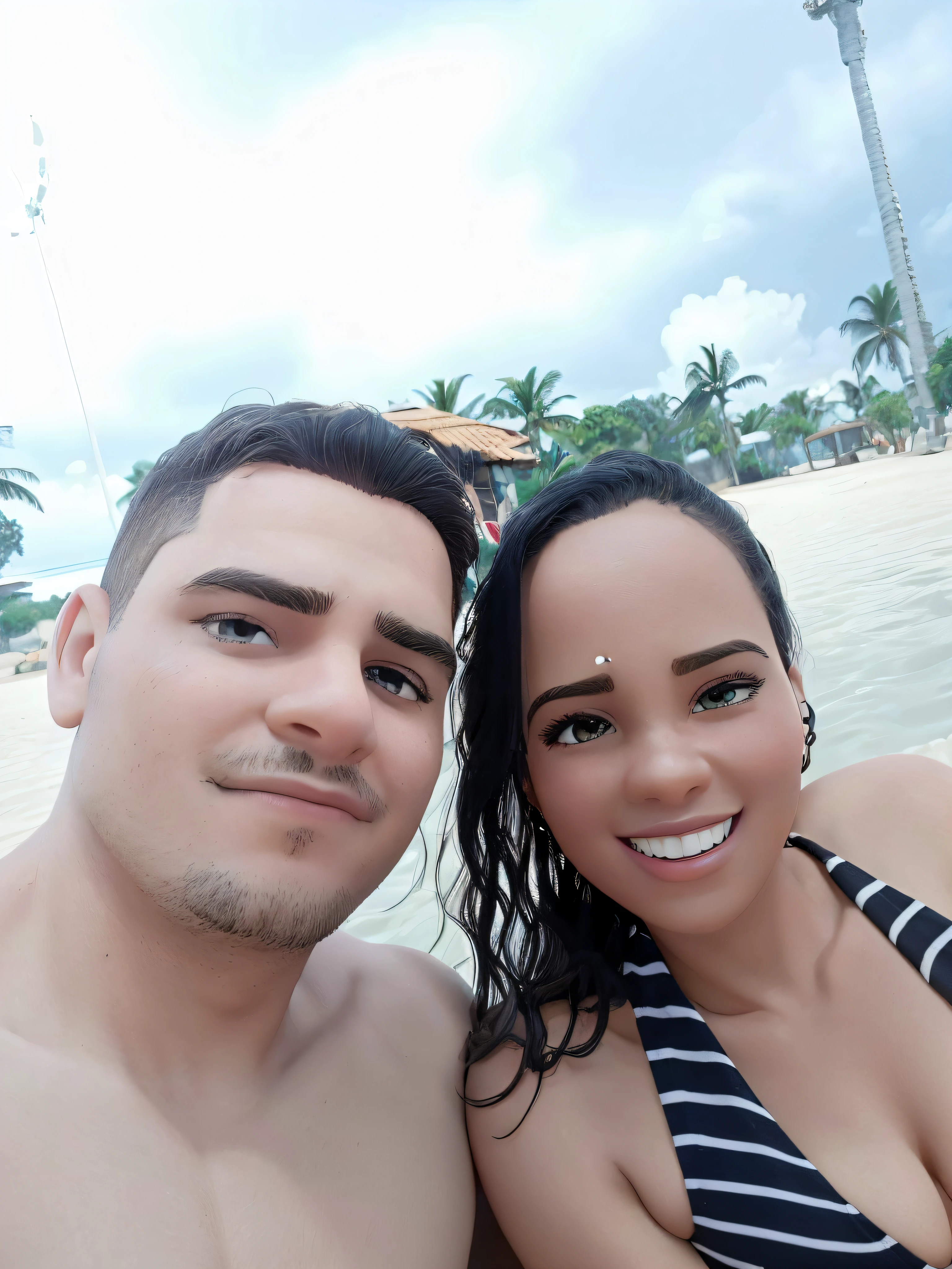 casal estilo pixel alta qualidade, melhor qualidade, home branco com cavanhaque ralo, mulher negra com cabelos longos