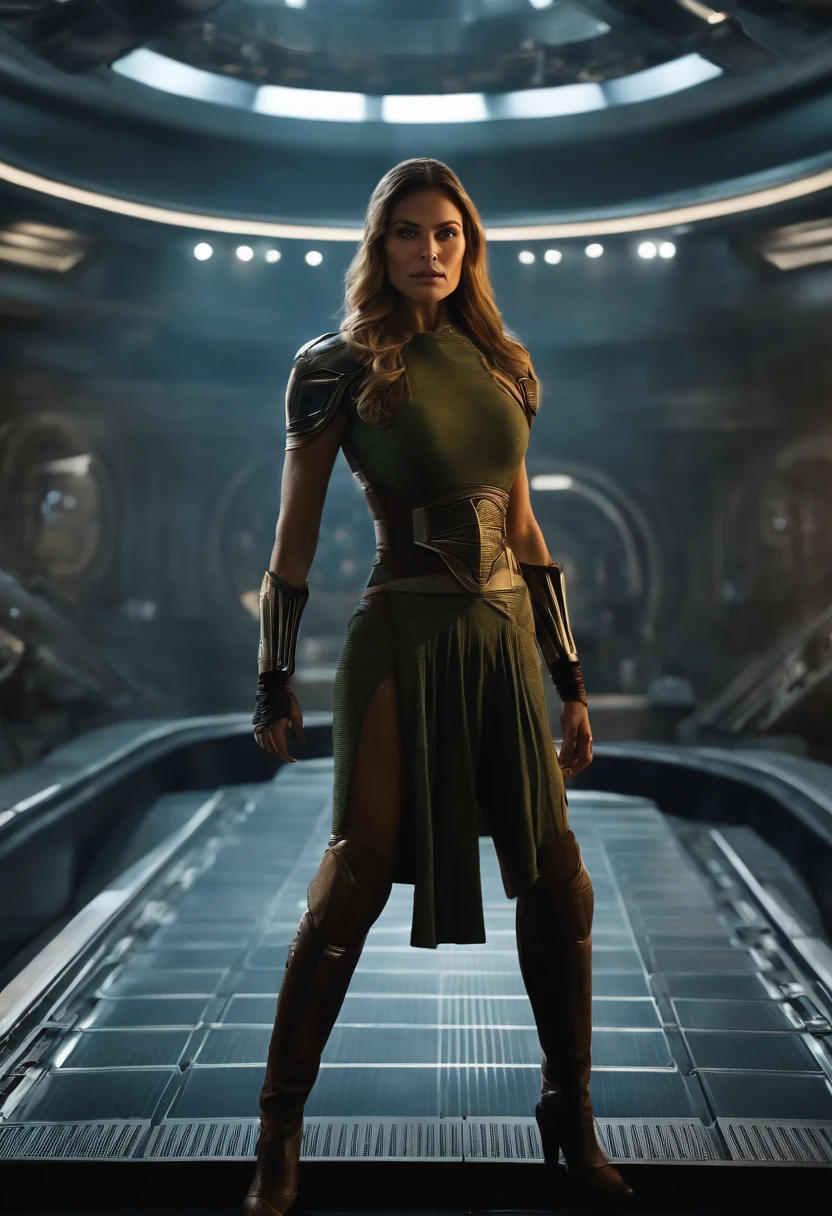 Arafed image of a woman in a science fiction scene, Android Jones e Chris Dyer, Retrato de Sofia Vergara, square enix cinematic art, imagem promocional do filme, Filmado em IMAX, Muspelheim, protagonista em primeiro plano, Paulo Atreides, imax render, feiticeira malvada, Ellora, Imax