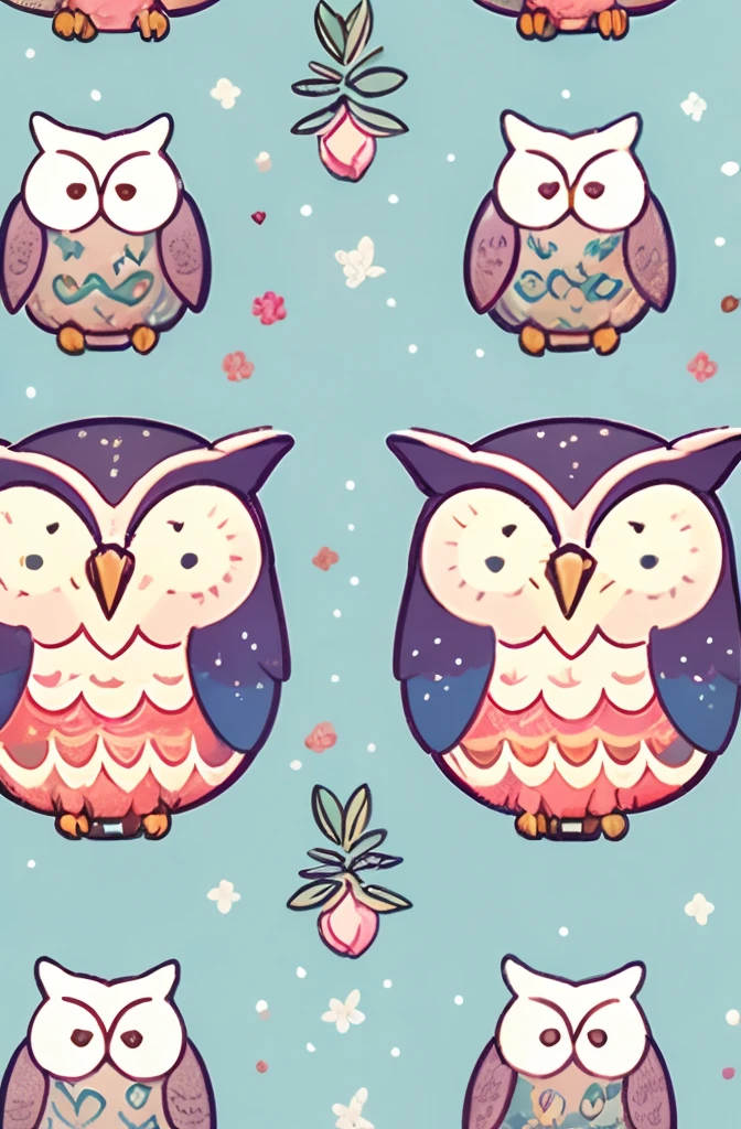 Close-up of an enamel owl graffiti,Intricate repetitive textured textured plush textured owl,Delicate goose-down owl,Curved soft moonlight,Morandi color system
