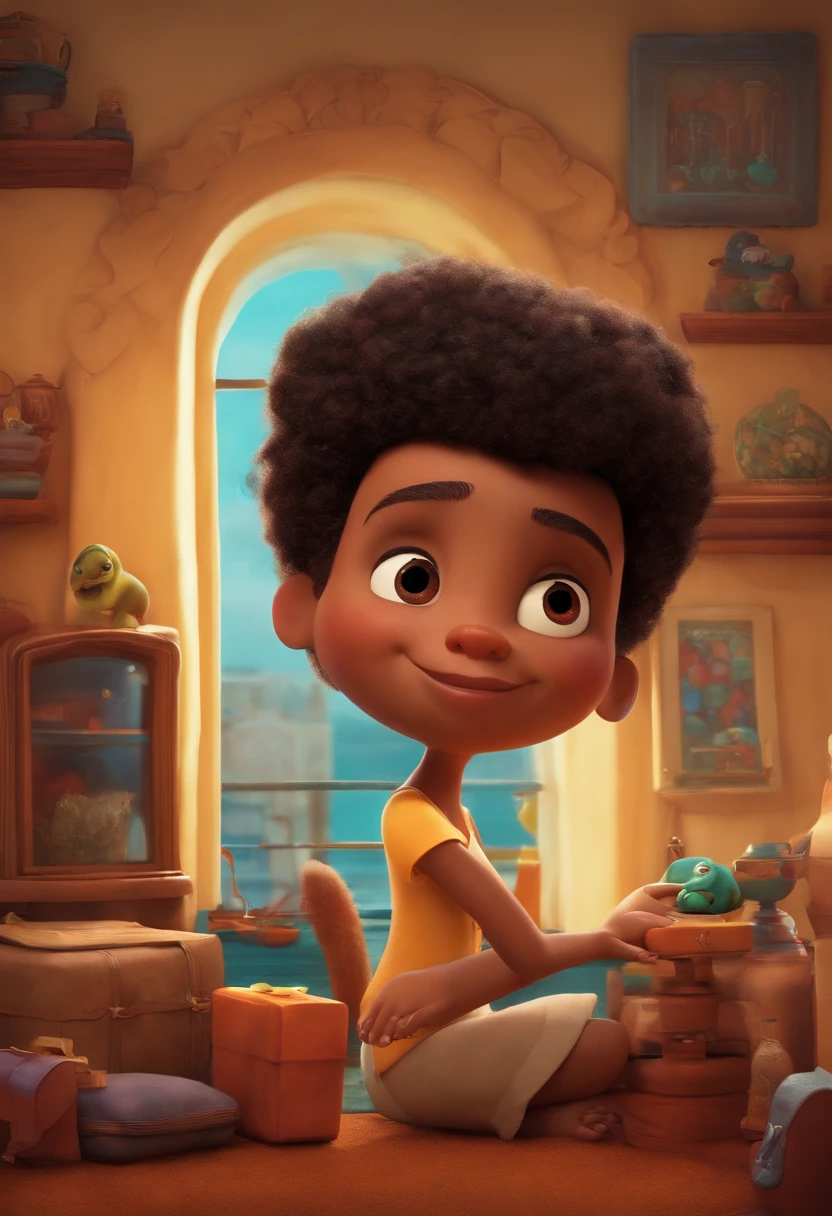 Criar um personagem no estilo pixar dentro de um jaleco. personagem morena