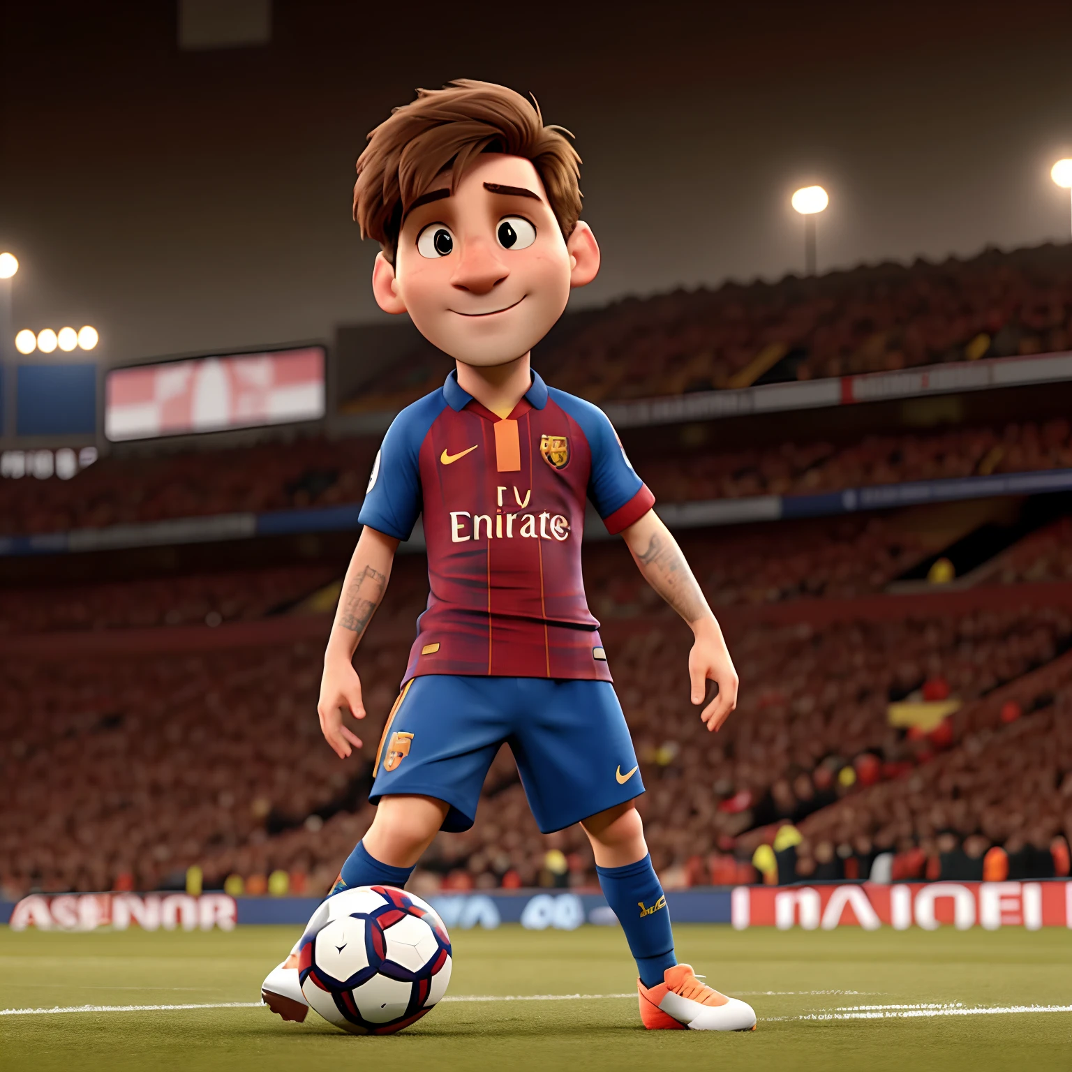 Messi wearing Arsenal outfit