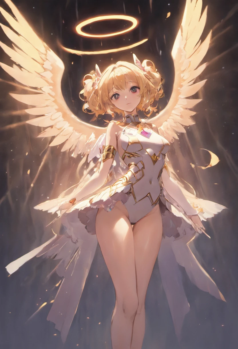 There is a woman with wings posing for a picture, beautiful cyborg angel girl, Epic angel wings, angel in plastic armor, full - body majestic angel, as a mystical valkyrie, beautiful angel, angel knight girl, beautiful female angel, angelic wings on her back, of an beautiful angel girl, angel knight gothic girl, beautiful angel, Gorgeous Role Play, no clothes, large tits, big butt