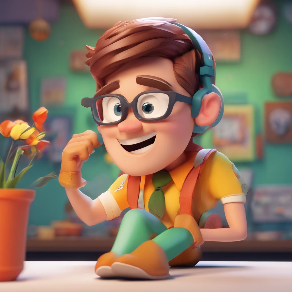 generates a cartoon named tymmy that looks smart and has lenses image centered, visually rich, cinematic, Mschiffer, wallpaper, UHD wallpaper, ultra sharp focus