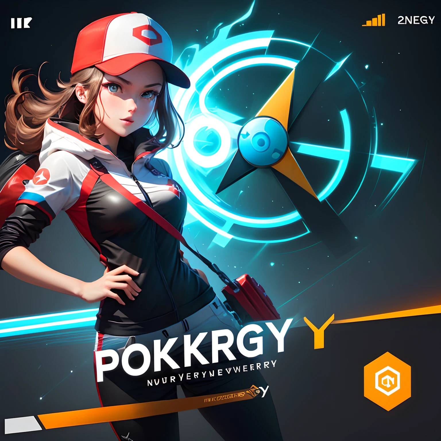Create a logo for a game called Pokénergy with an energy theme