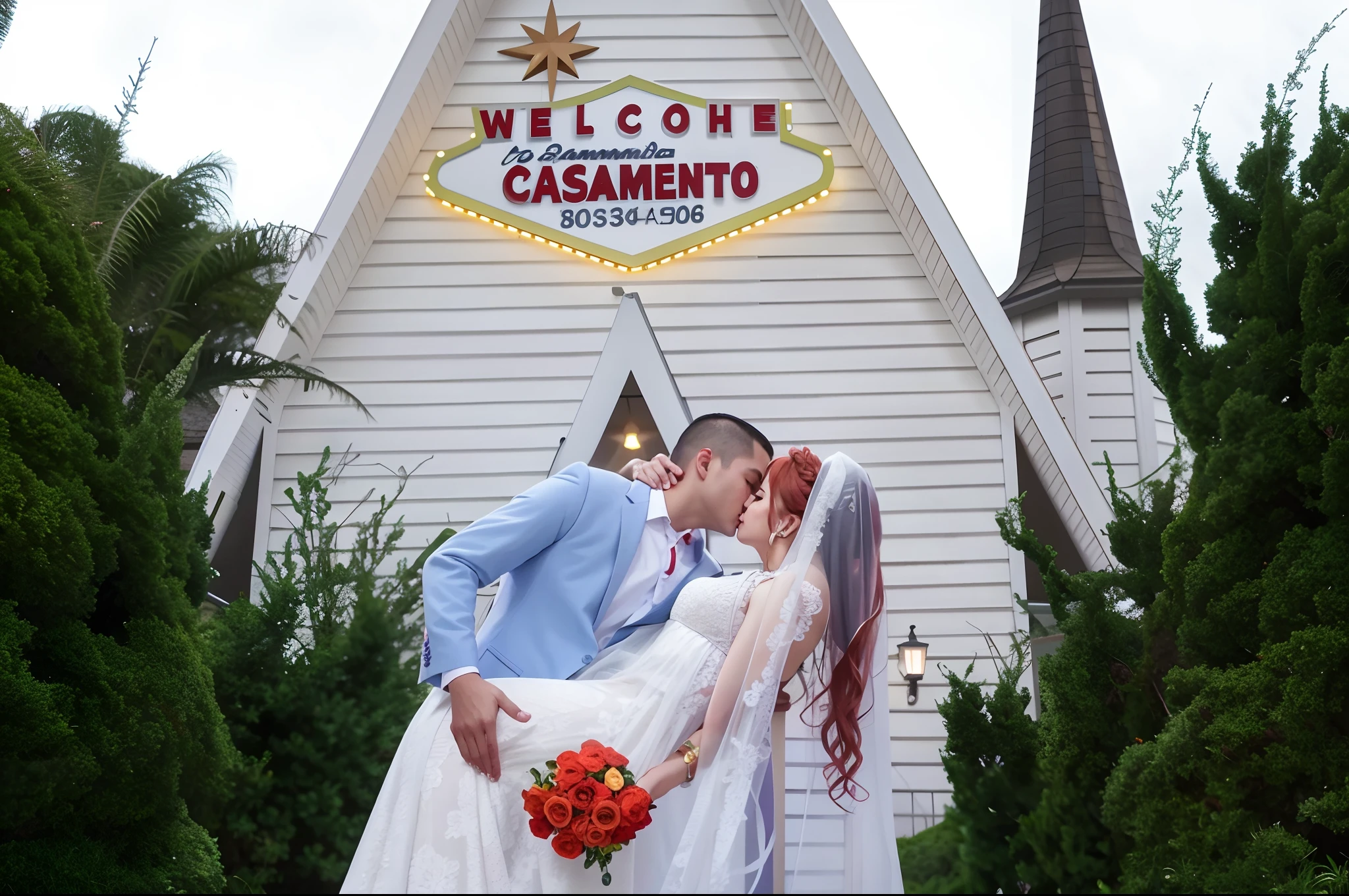 noivos se beijando em frente a uma placa de boas-vindas em um casamento, Redhead in braid, foto do casamento, Directed by: Matt Cavotta, Directed by: Rhea Carmi, casamento, Directed by: Joy Garnett, casal se beijando, Directed by: Dan Luvisi, Directed by: Dennis Ashbaugh, Beijar, fotografia de casamento, Directed by: Juan O'Gorman, fotografia de casamento profissional, Directed by: Gwen Barnard, with neon signs, por Wayne England