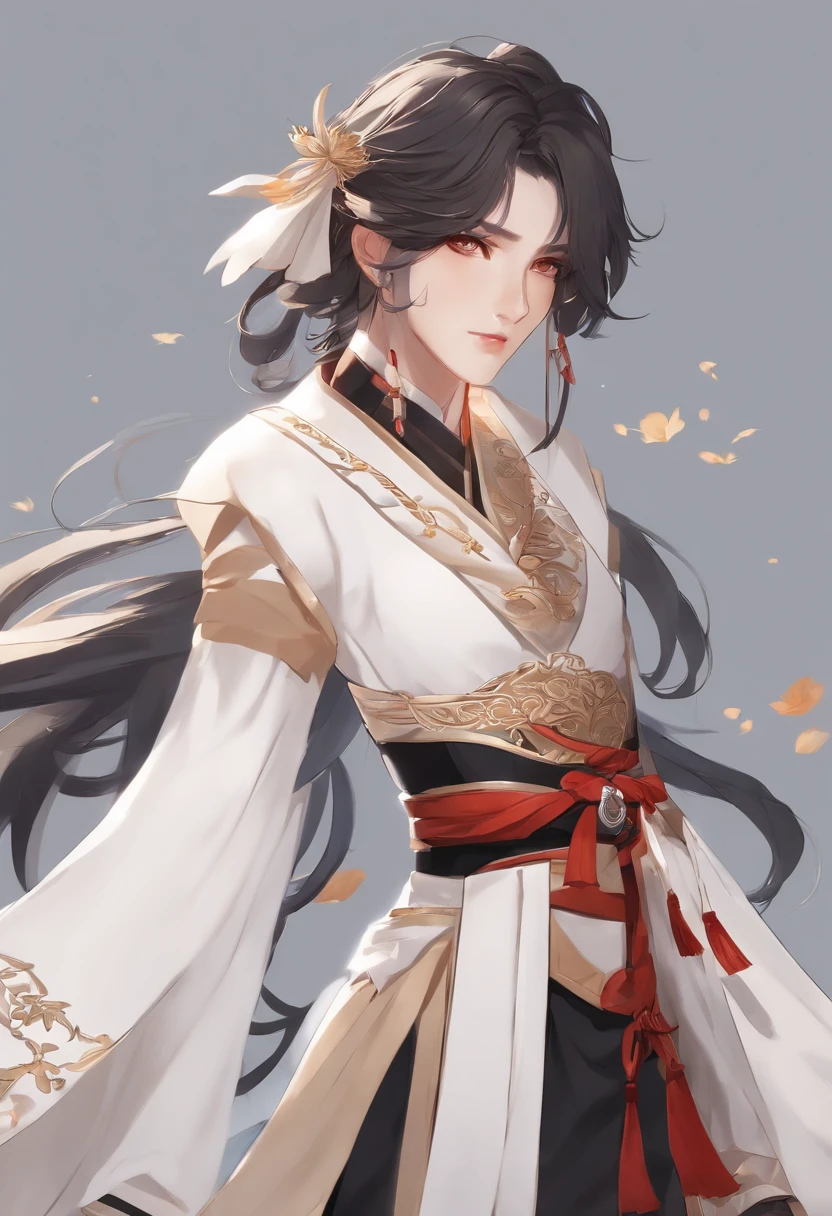 Un primer plano de una persona, Zhongli de Genshin Impact, Wuxia de cuerpo completo, Xilaxia de cuerpo completo, Personaje de Genshin Impact, inspirado por Zhao Yuan, por Yang J, Bian Lian, Heise Jinyao, Estilo de arte G Liulian,ager,(white background),ojos grandes,full body