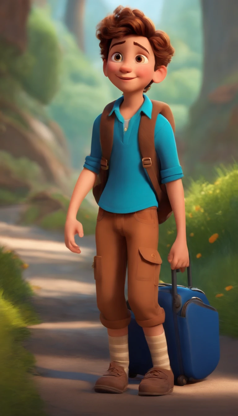 Image of a boy for a story in a YouTube video in Pixar format, He's the allabester, He's the class leader, He's outgoing, Playful and gets up for a lot of things