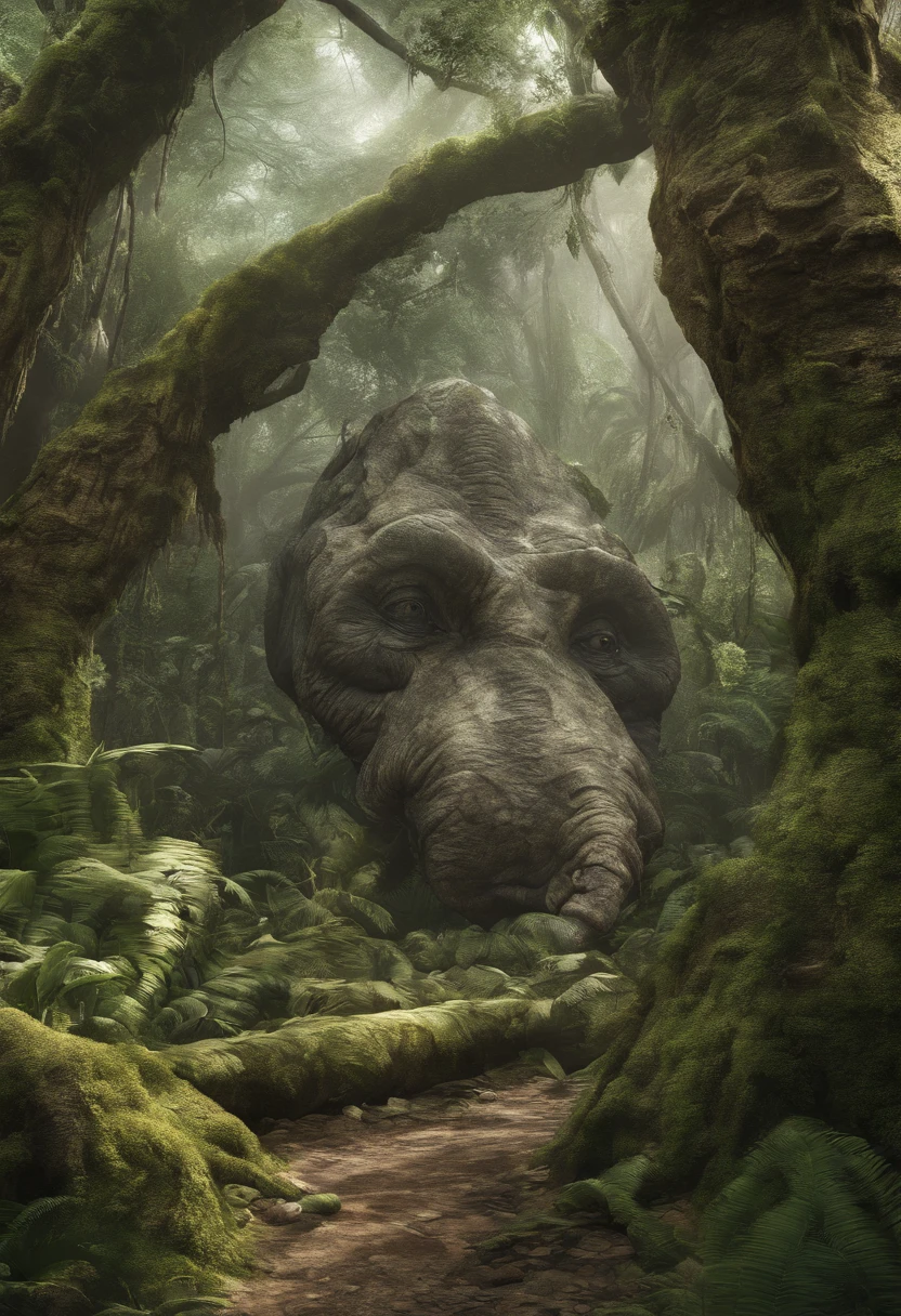 Prehistoric forest without animals