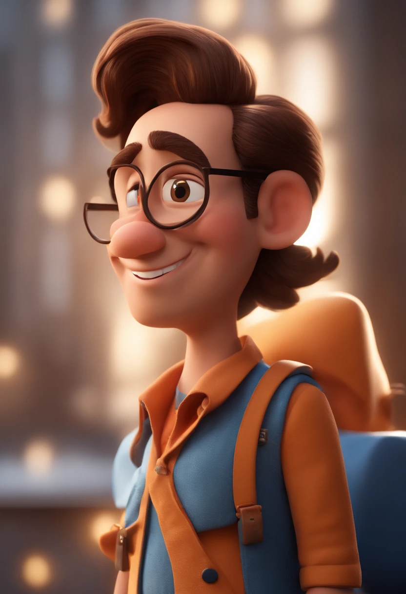 personagem dos desenhos animados de um homem e uma camisa social azul, animation character, Caractere estilizado, animation style rendering, 3D estilizado, Arnold Maya render, 3 d render stylized, toon render keyshot, Personagem 3D, Personagem 3D, 3d rendering stylized, 3 d character render, personagem de desenho animado, Personagem de close up, Pose de personagem, (Estilo Pixar) (master part:1.2) (Bokeh) (best quality) (pele detalhada) (textura detalhada) (8k) (argila) (Cinematic lighting) (foco nítido