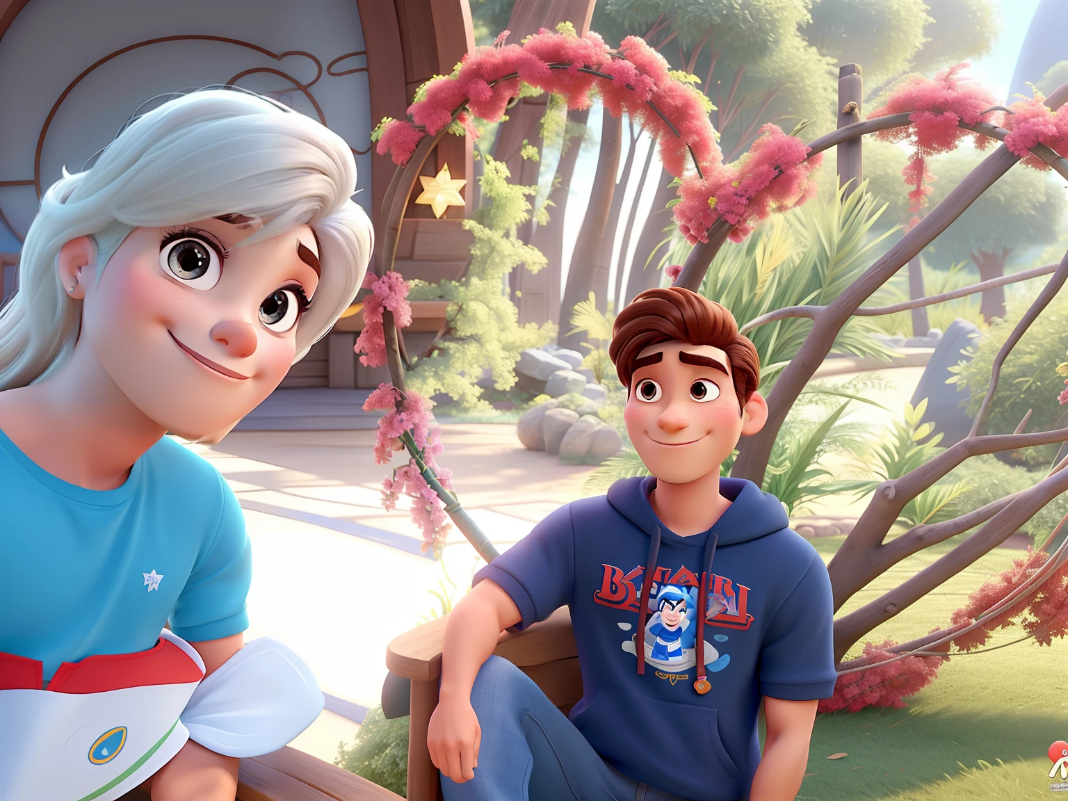 Mulher e homem estilo Disney pixar ,alta qualidade,melhor qualidade