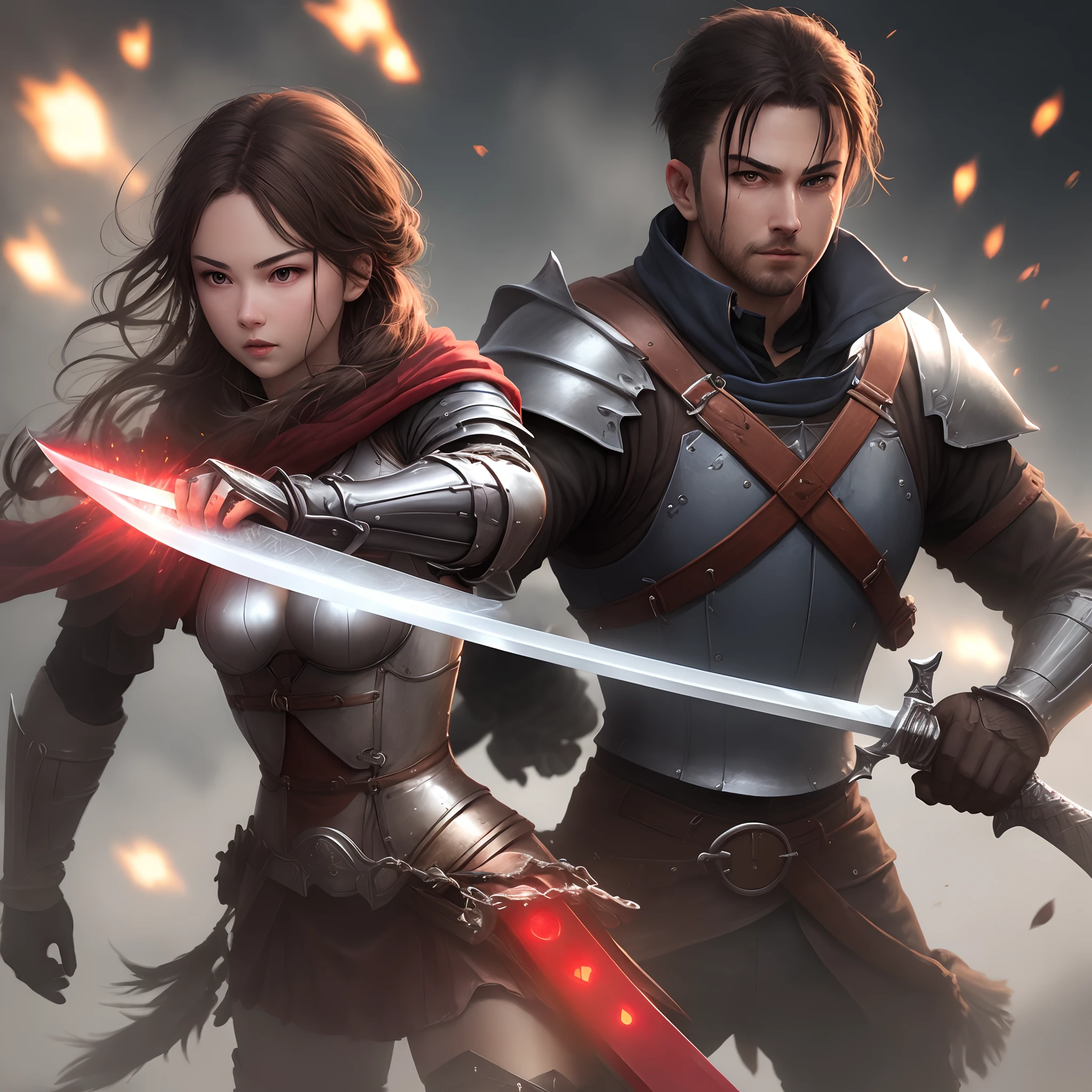Heavy broadsword with blade made of solid red light