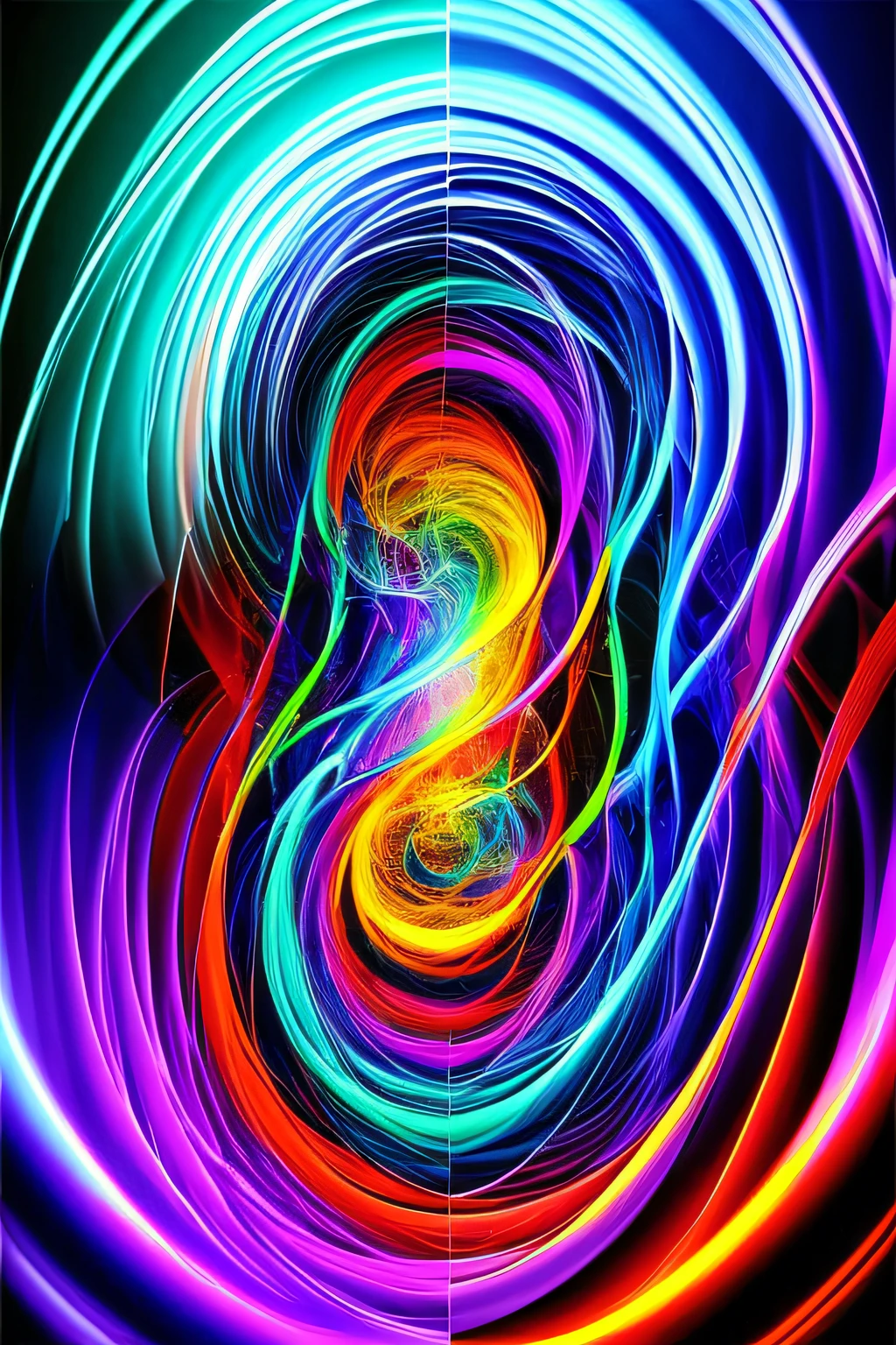 In an imaginary world of colorful and eternal distorted spirals, a psychedelic and magnificent vision