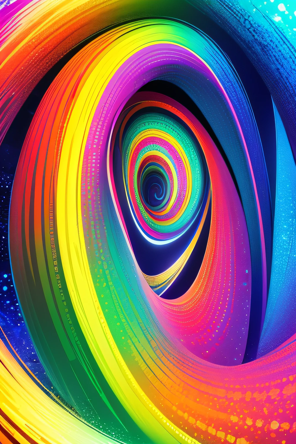 In an imaginary world of colorful and eternal distorted spirals, a psychedelic and magnificent trouble vision
