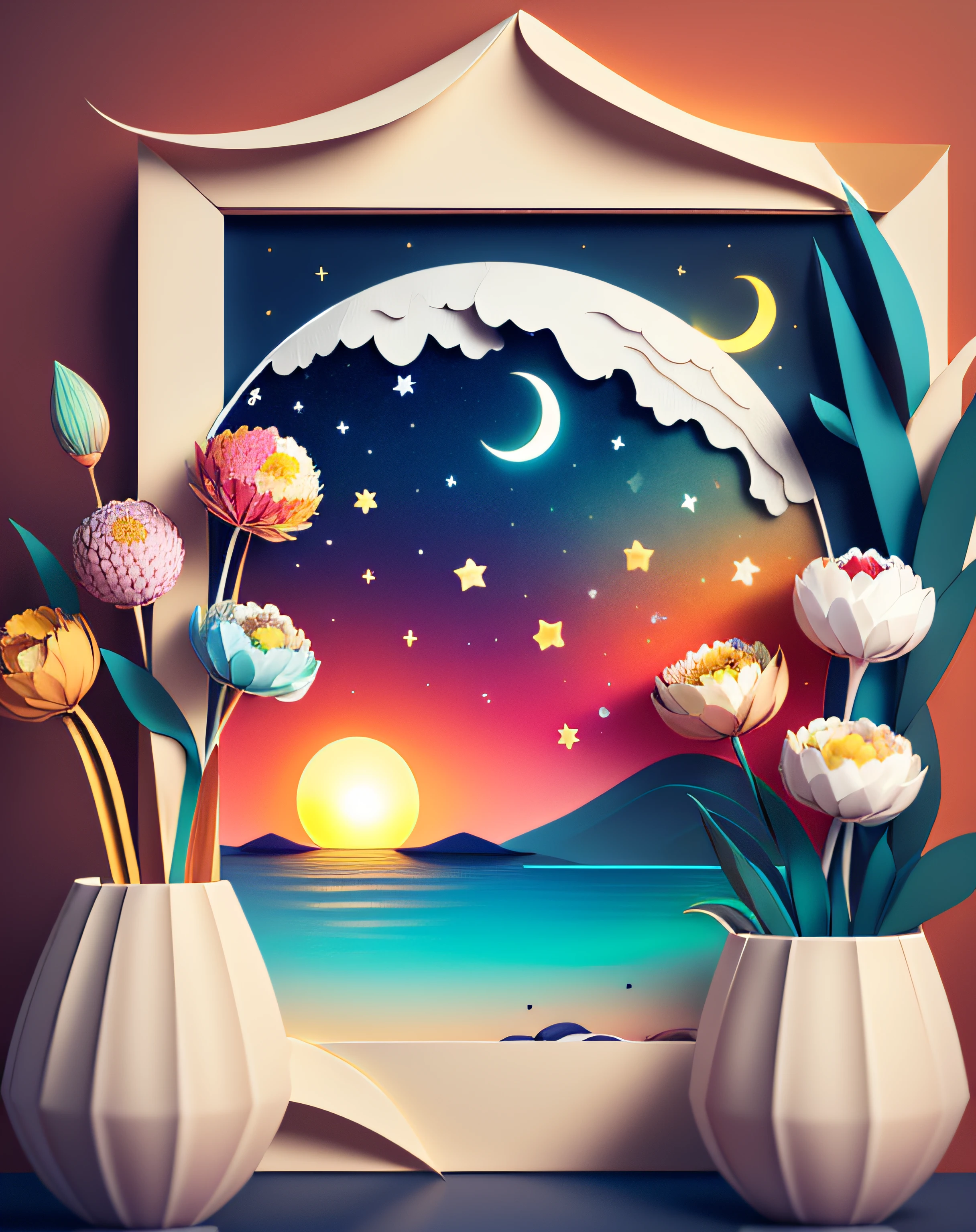 agregar "2023Diario" Title with artistic font, realista, Martin, Luz suave,(warm color:1.2),Pintura de acuarela,fondo claro,Detalles exquisitos de la mejor calidad,Renderizado 3D,Renderizado de octanaje,tonos pastel, luna, Kali, tormenta, Calidad ultra alta,(papel_cortar:1.15) (:Naturaleza:) (sentimiento de esperanza)