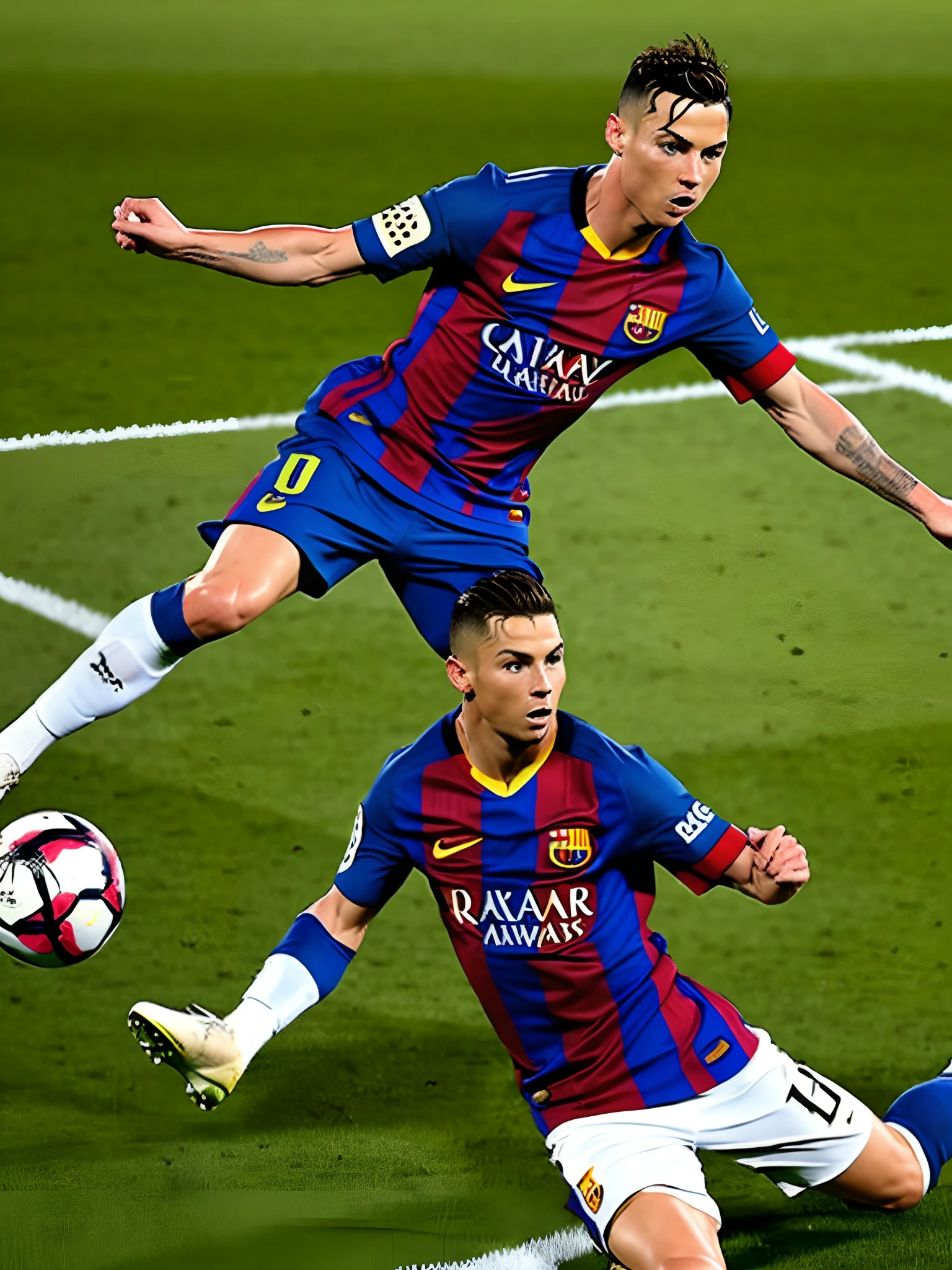 Christian Ronaldo fusionado con messi