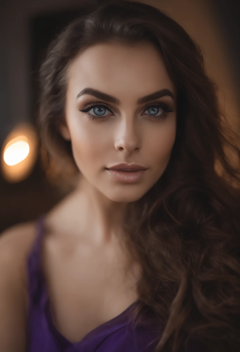 Arafed pleine femme, fille sexy aux yeux bleus, , ultra réaliste, Méticuleusement détaillé, portrait de Sophie Mudd, cheveux noirs et grands yeux, Selfie d’une jeune femme, Yeux de chambre, Violet Myers, pas de maquillage, maquillage naturel, Regarder directement la caméra, Visage Artgram, maquillage subtil, Photo impressionnante de tout le corps agenouillé sur le lit, dans la chambre, Poitrine de taille moyenne et grande, permettre au visage d’être vu clairement, portrait