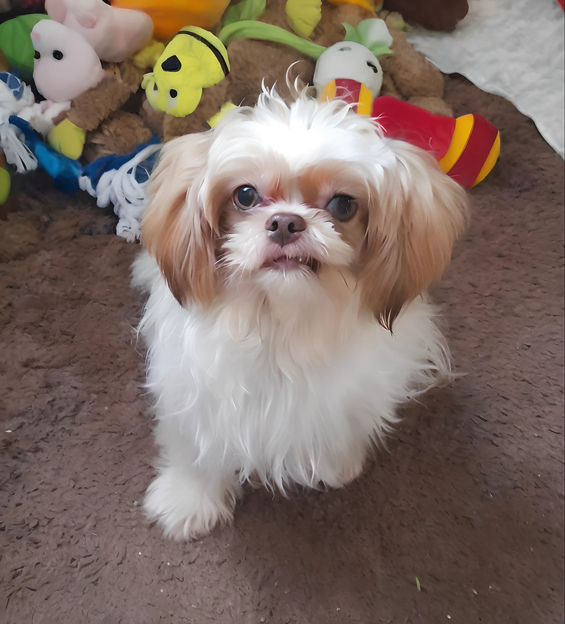 foto em close de um cachorrinho shih Tzu, totalmente da cor preta, pulando muito fofo na floresta, soft volumetric lights (retroiluminação: 1.3), (kinematics: 1.2), detalhes intrincados (ArtStation: 1.3)