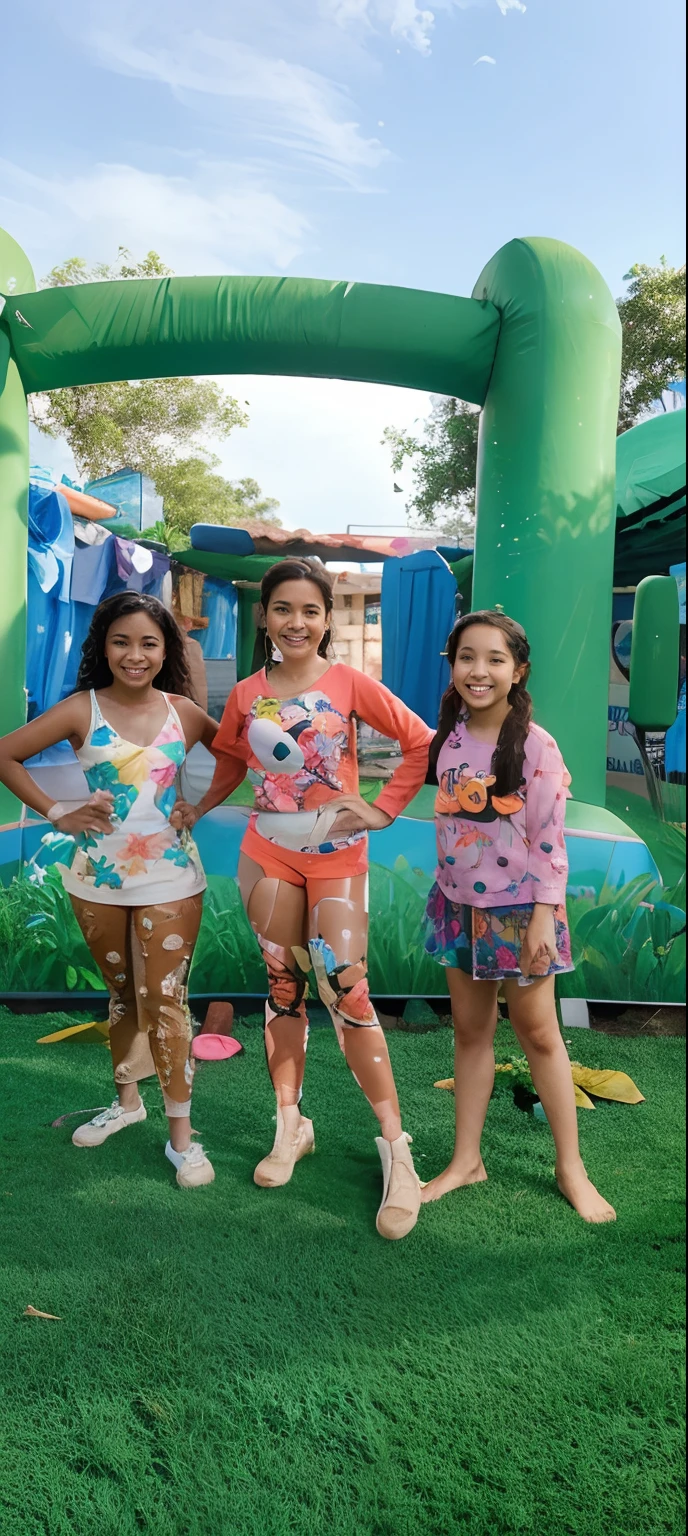 3 s amigas felizes, igual aos filmes Disney Pixar