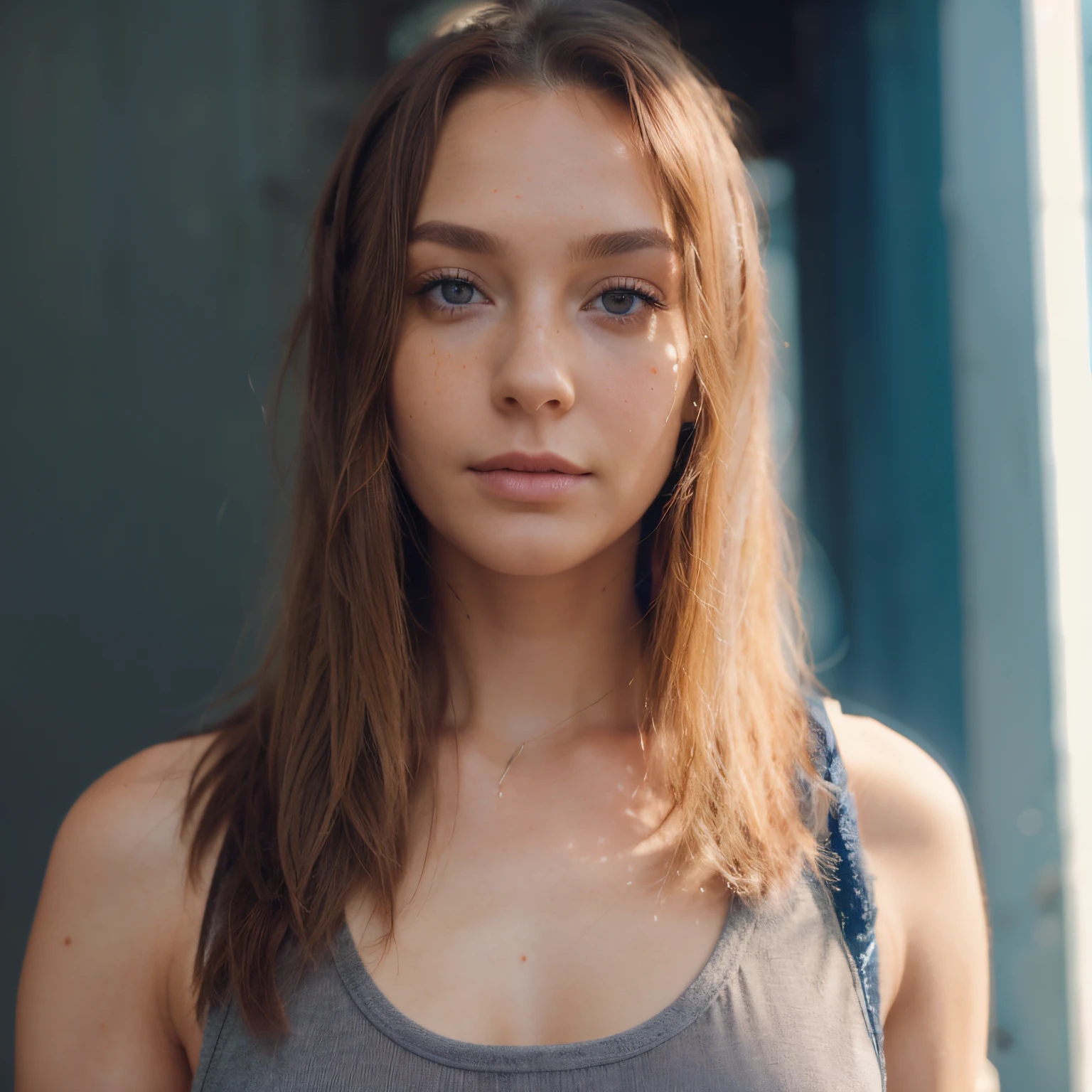 repair eyes to human,repair hair edges,brown hair,freckles