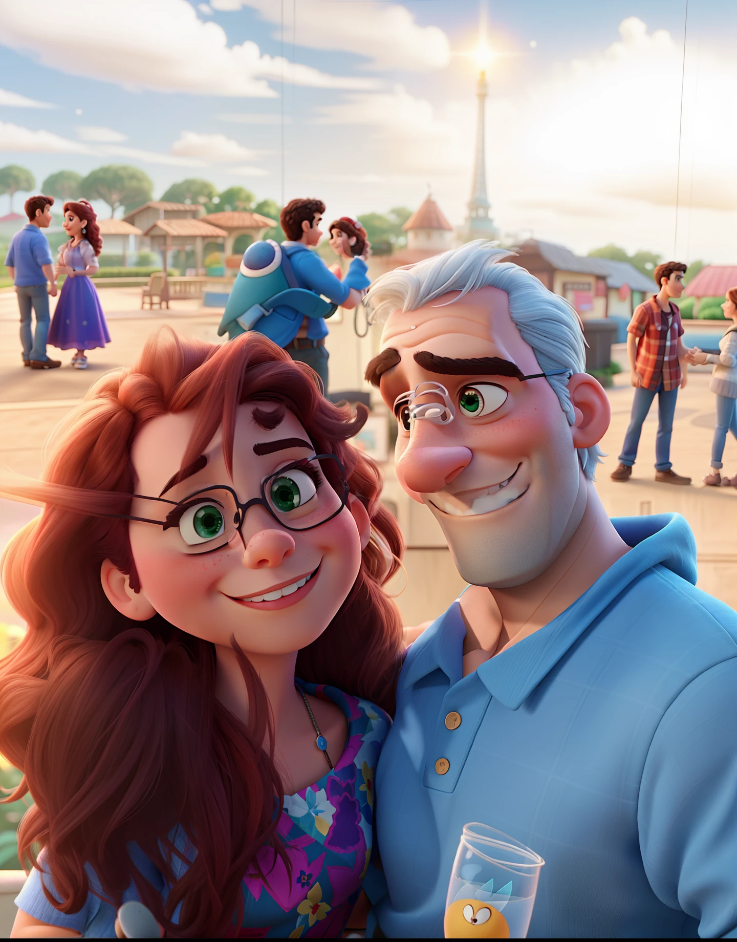 romantic couple, igual aos filmes Disney Pixar
