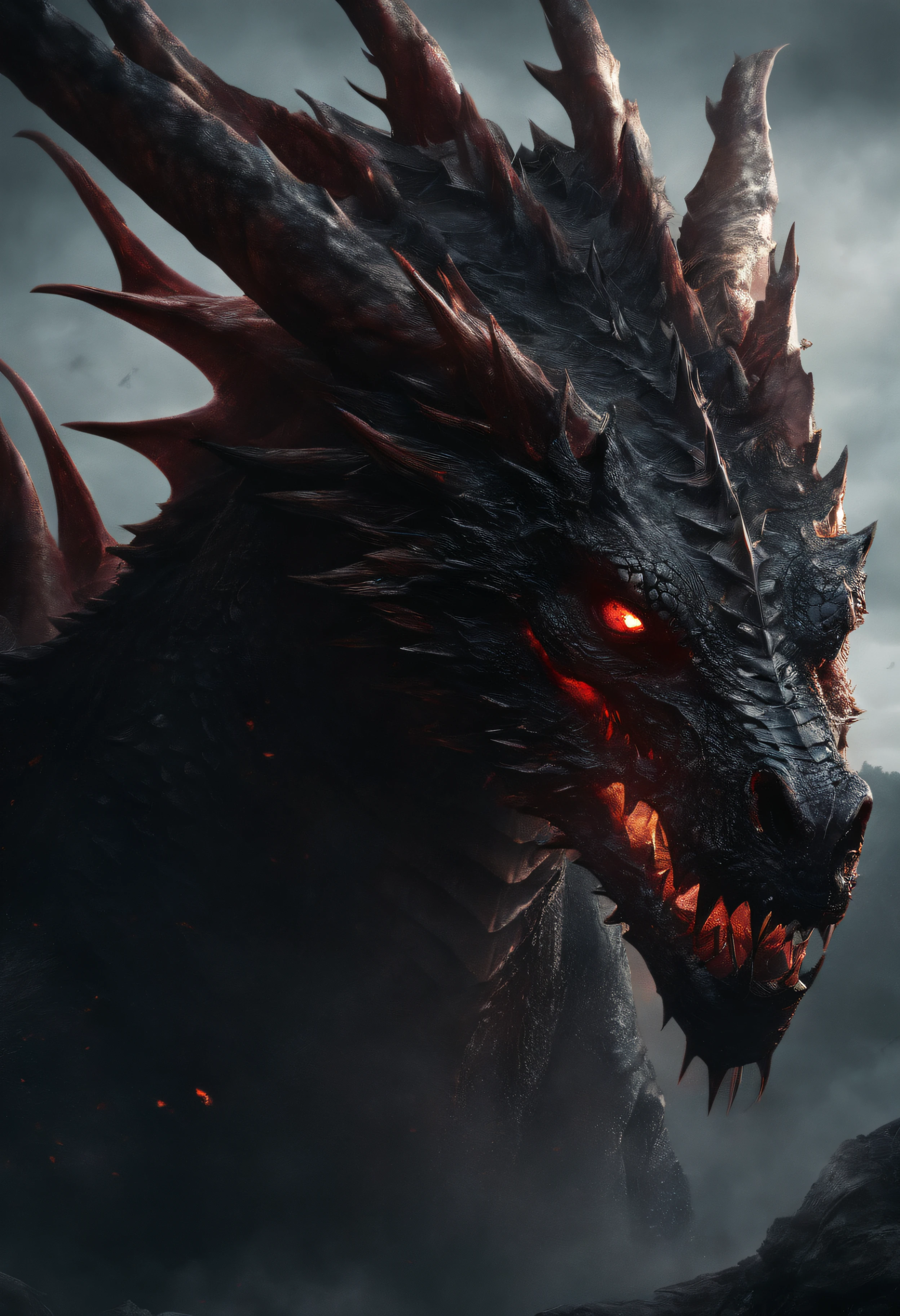 (Dragon Sky Dorado) CU (piercing red eyes),Close-up let go (Blood and fire) Through the nose,Chest scales,high high quality,8K,Many details,Fire lettuce,Alas,4 legs,Spotted claws,golds,dangers,fires,dentes pontiagudos,big dragon,immensity,threatening,imponent,Blue scales
