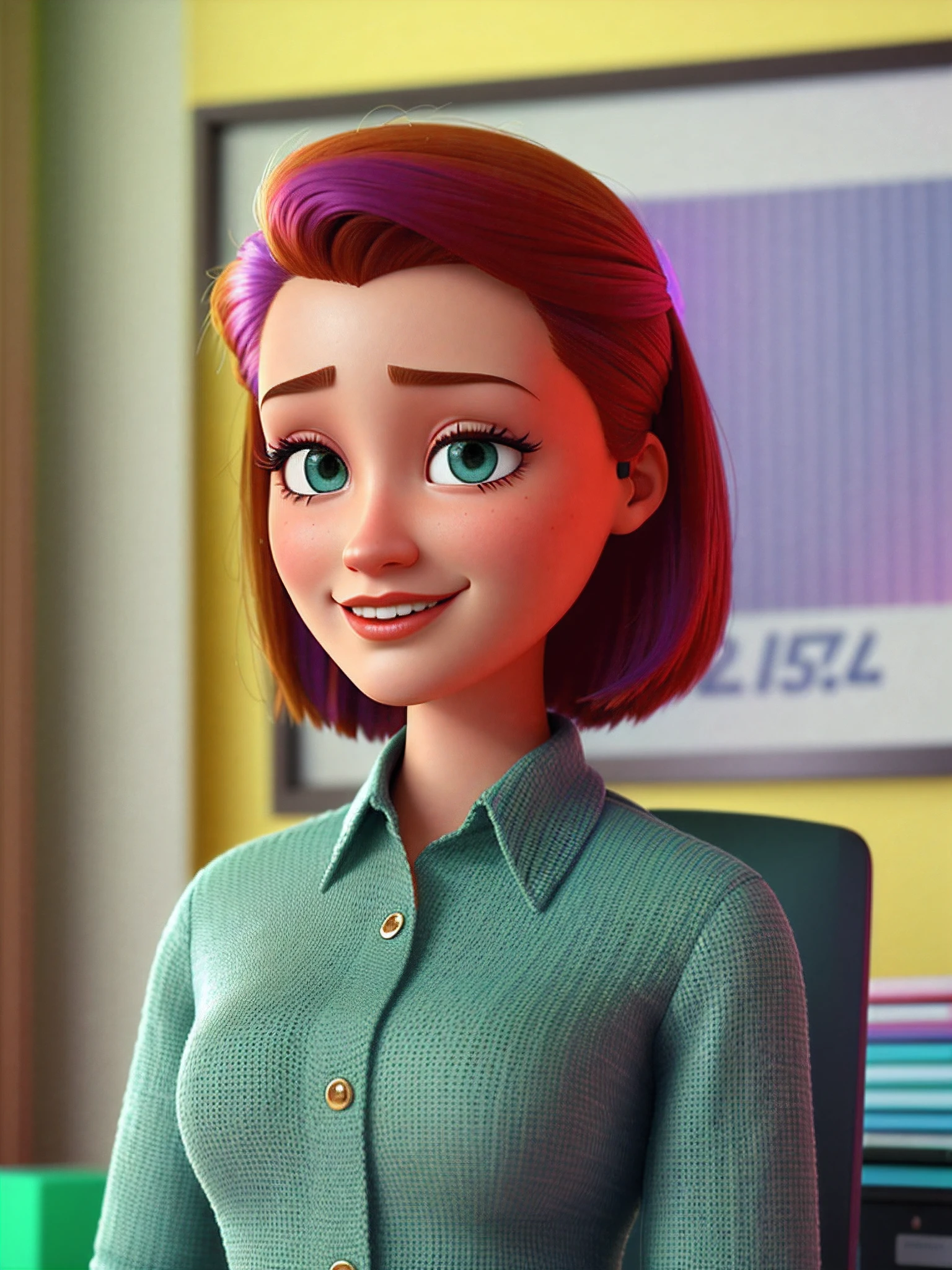 um close up de um personagem de desenho animado sentado em uma cadeira, animated film, animation movie still, pixar retrato 8 k foto, pixar renderman render, animado ainda, animation movie still, animation film, Estilo dos desenhos animados da Pixar, Como um personagem da Pixar, estilo dos desenhos animados, estilo pixar dos desenhos animados, animation movie still, Cartoon style illustration, pixar filme ainda, cena de filme animado, animation still