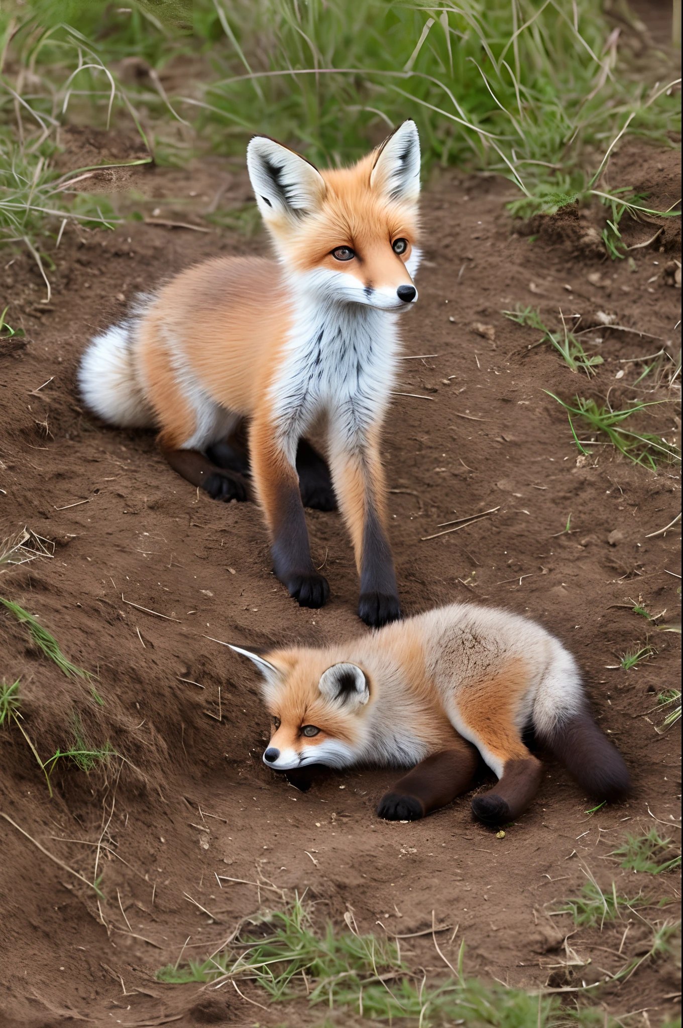 Baby fox with cow print