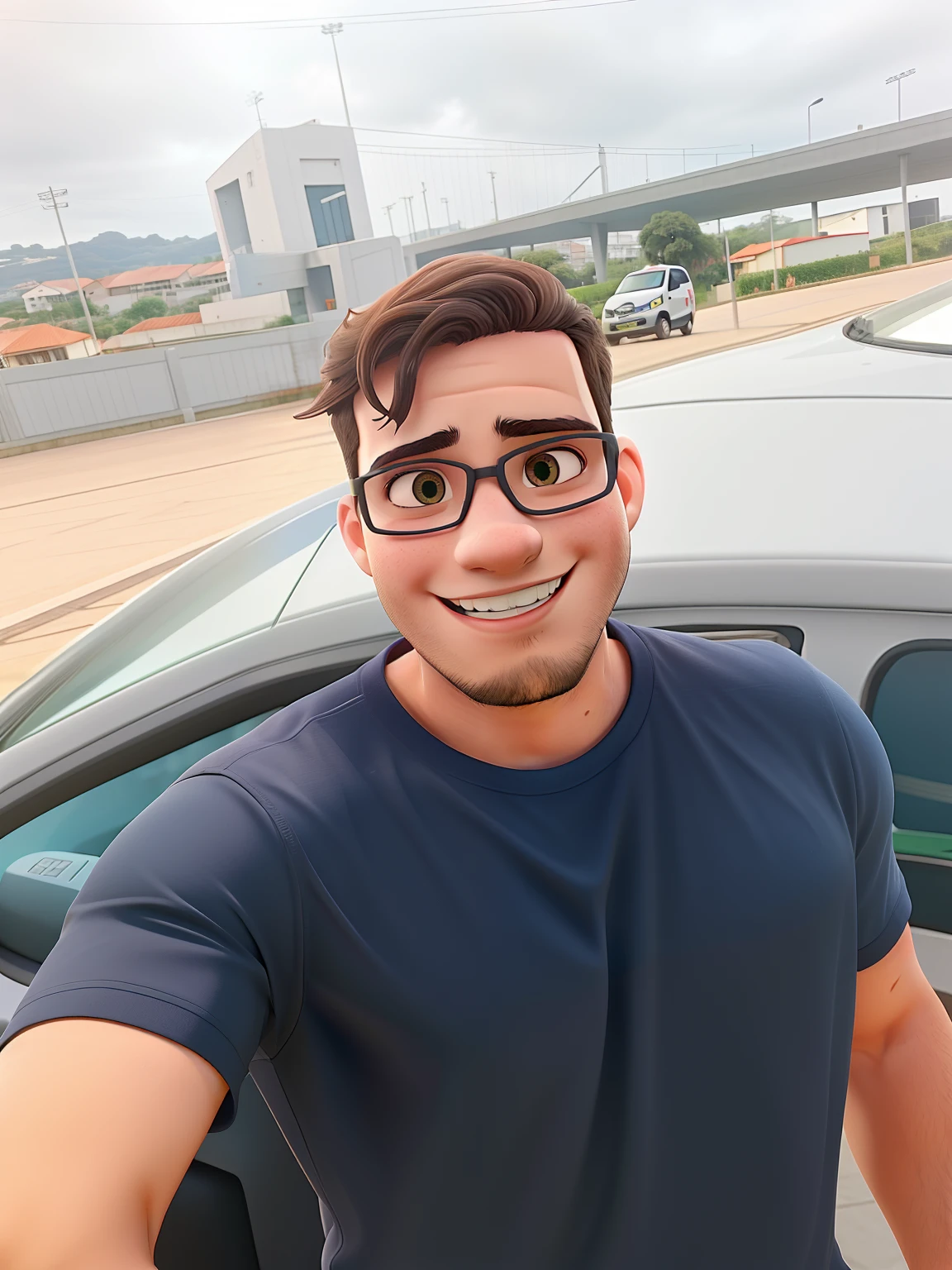 Um jovem alegre vindo da academia