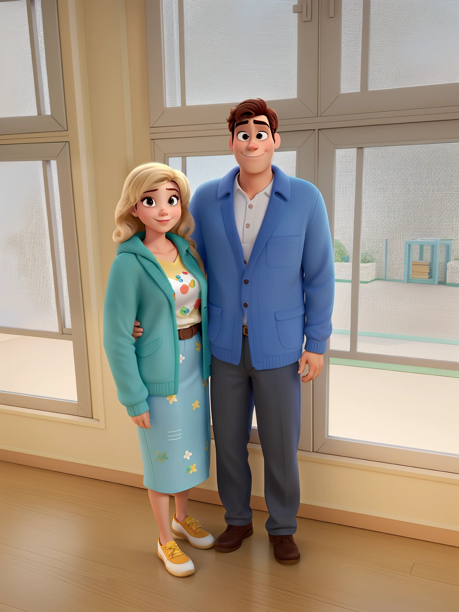 casal homem e mulher no estilo Disney Pixar, alta qualidade, melhor qualidade