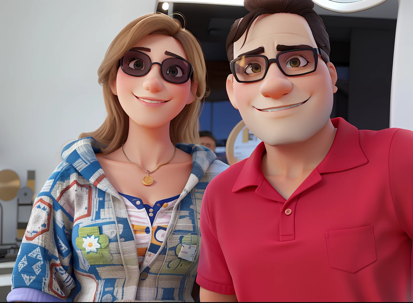 Woman with sunglasses ,e um homem.