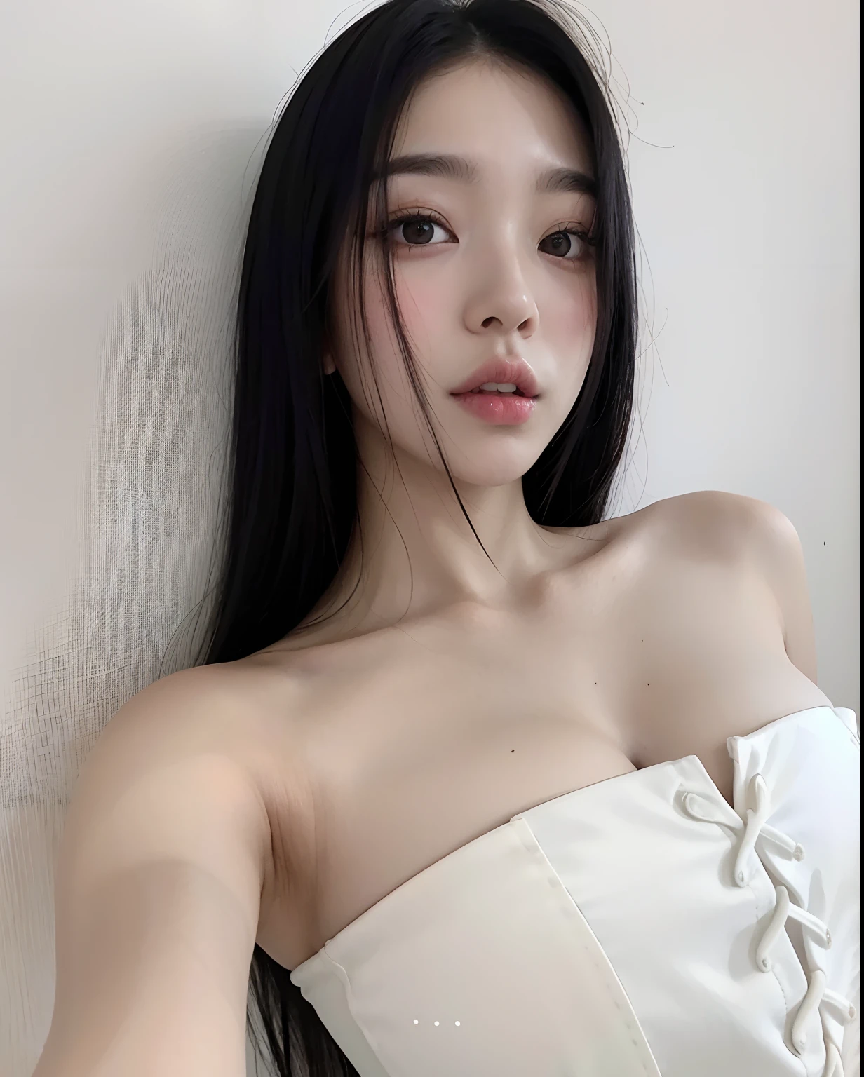 um close up de uma mulher com longos cabelos loiros e um estrangulamento, Ulzzang, cruel korean goth girl, Ela tem cabelo preto com franja, menina coreana, Mulher sul-coreana bonita, wan adorable korean face, young adorable korean face, korean face features, linda mulher coreana jovem, Jisoo do Blackpink, mulher coreana jovem bonita, preto hime corte cabelo, Jinyoung Canela