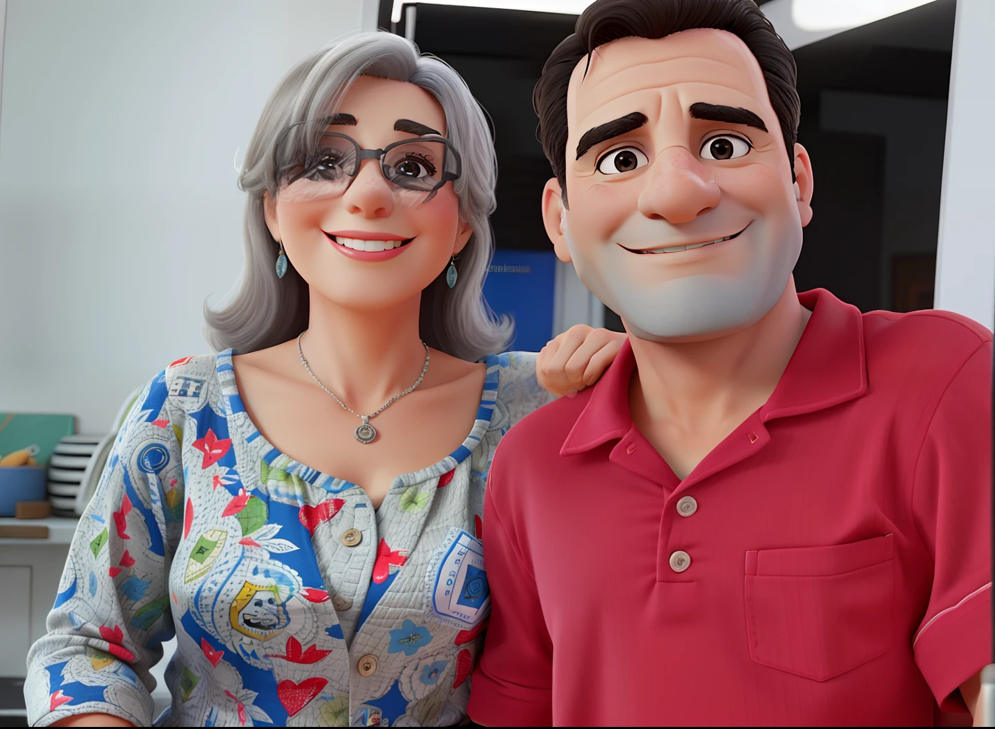 Mulher de 60 anos e , homem de 40 anos