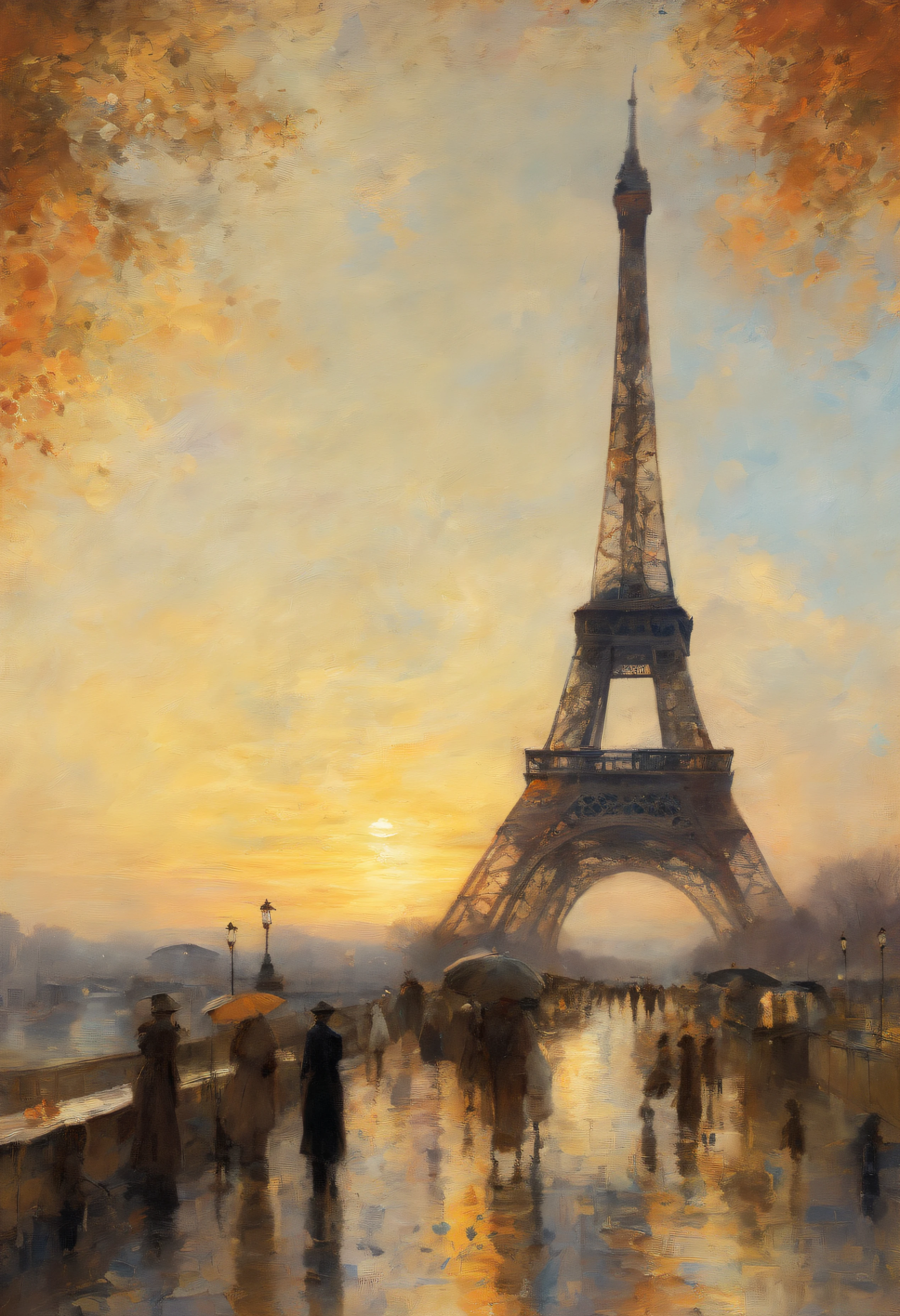 impressionism, Childe Hassam, Ramon Casas, John Atknson Grimshaw, Yuriy Shevchuk, eiffle tower