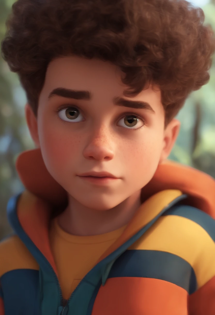 Image of a boy for a story in a YouTube video in Pixar format, He's the little allabester, He's the class leader, He's outgoing, Playful and gets up for a lot of things