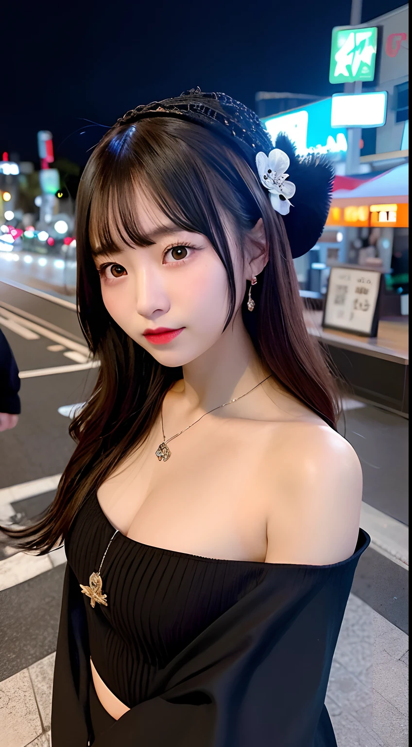Korean woman in competition swimsuit, , brown hair, (small breasts:0.75), huge areola ,(((areola slip))),((puffy areolae)),((sideboob)),(((collar))), cleavage mole, belly, Korean girl, beautiful south Korean woman, gorgeous young Korean woman, beautiful young Korean woman, asian girl with long hair, young adorable Korean face, portrait of female Korean idol, Korean woman, messy hairstyle, popular Korean makeup, popular south Korean makeup, cityscape, night, (8k, RAW photo, best quality, masterpiece: 1.45), (nsfw:1.25), ulzzang, ulzzang-6500-v1.1, pureerosface_v1,