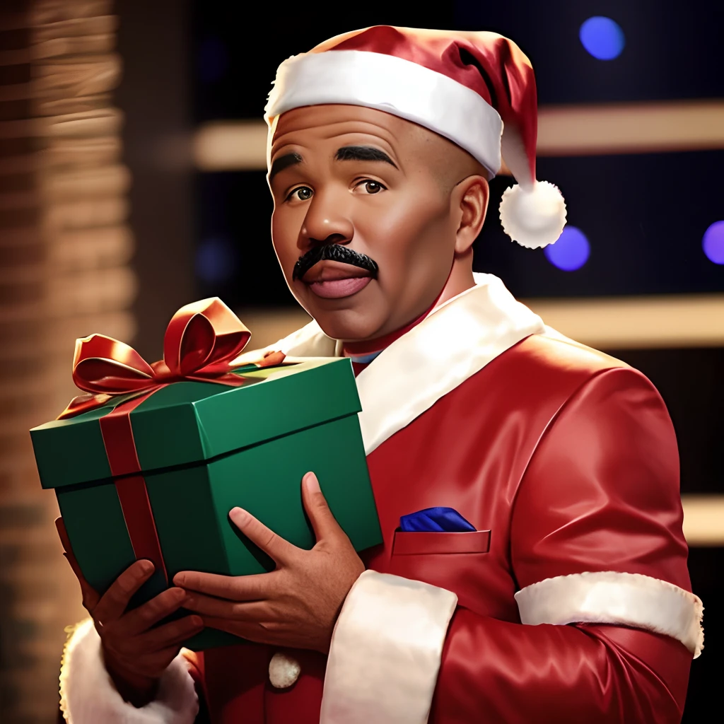 Steve Harvey dressed a Santa