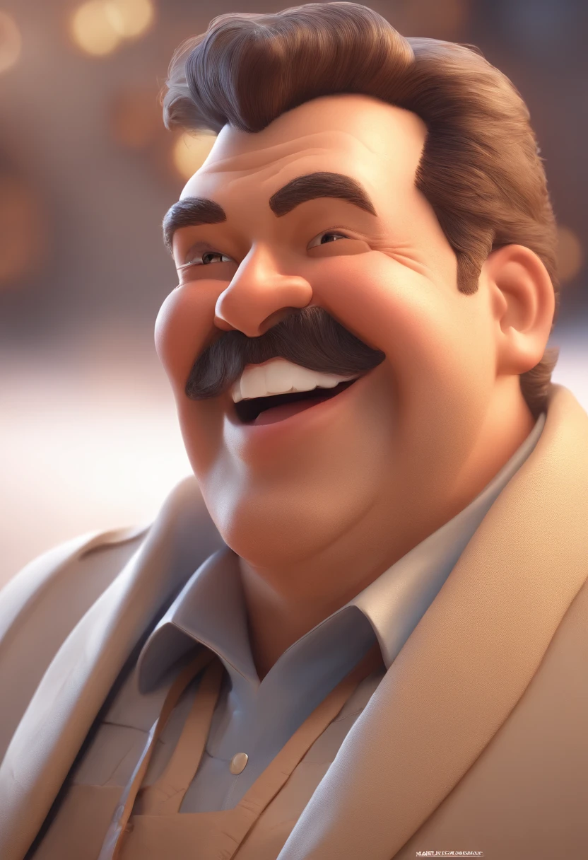 Smiling Man Illustration, sorriso insano, Homem de pele marrom com um sorriso gigante, happily smiling at the camera, sorriso atrevido, he's smiling, sorriso muito grande, Macho sorridente, foto de perfil headshot, rindo sorriso enorme, desenhando no estilo de Arte 3D, c4d, fundo de cor branco puro, estilo disney, estilo pixar render ilustracao Super Detalhe, 8k