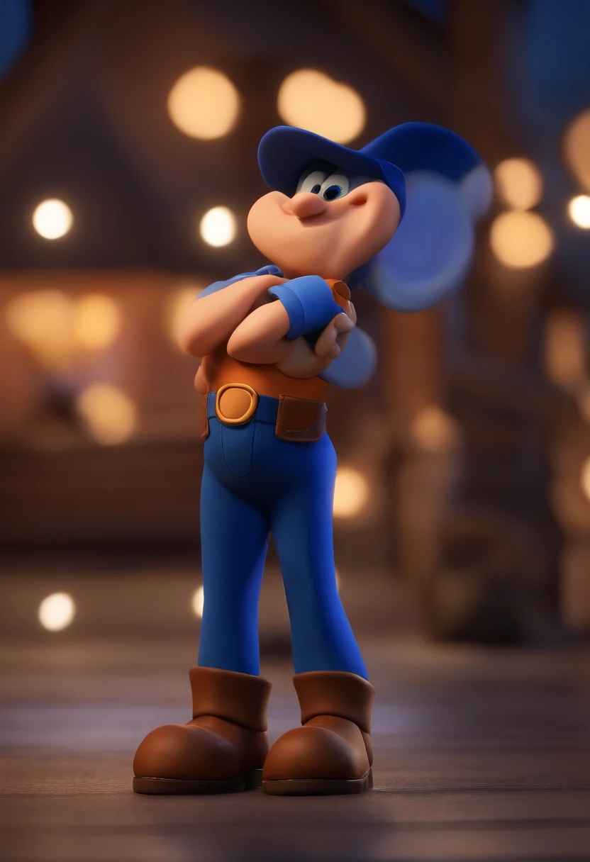 Garoto, estilo disney, tom de pele: claro: Cabelo: marrom escuro, liso, curto, penteado para o lado direito. camisa: social, Cor azul. Fundo: Gray and white gradient,Comemorando, Hands raised, sorrindo, feliz, (estilo pixar) (obra-prima:1.2) (bokeh) (melhor qualidade) (pele detalhada) (textura detalhada) (8k) (claymation) (cinematic lighthing) (foco nítido