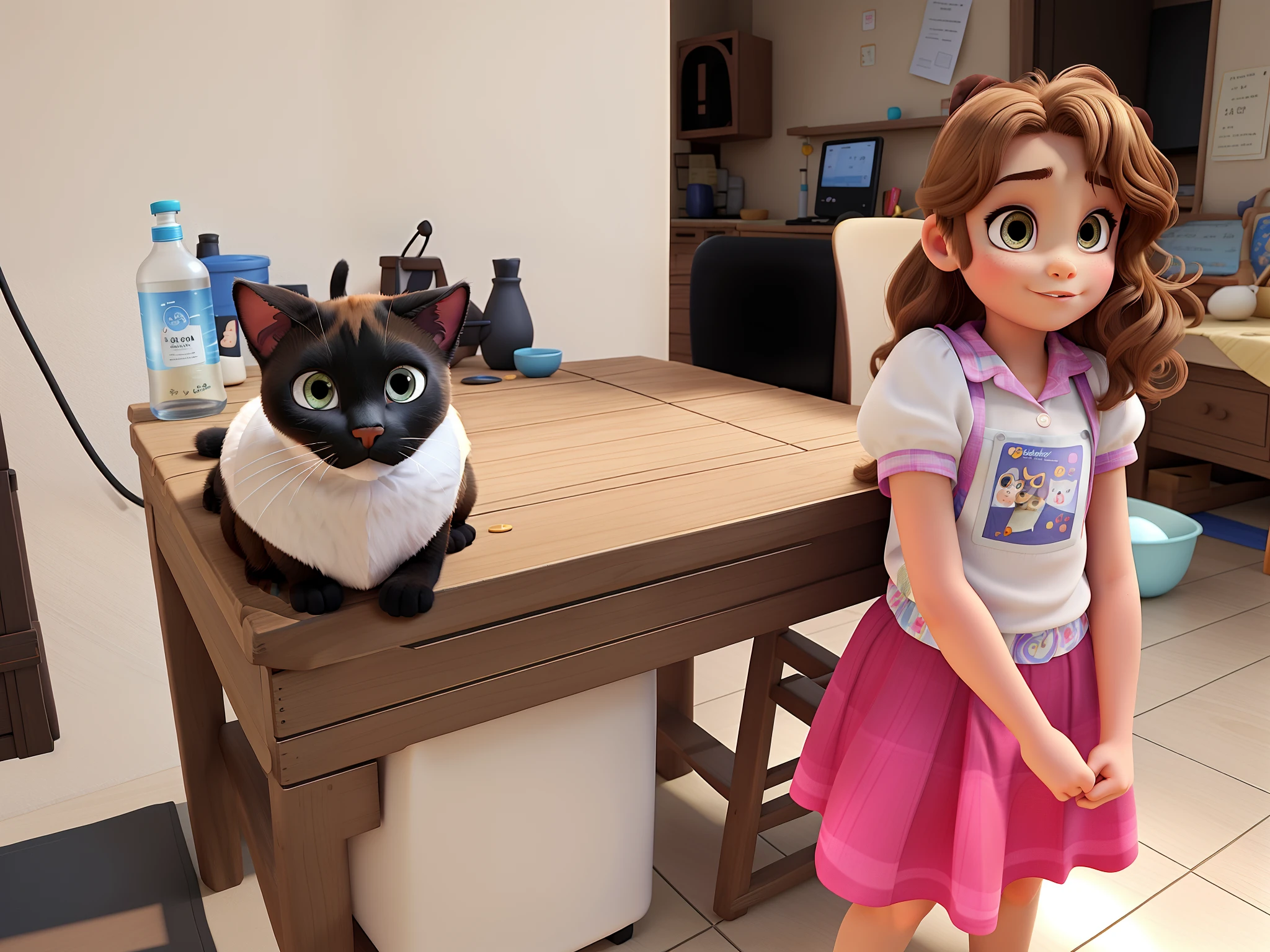 Siamese cat and 6--old l, Disney pixar